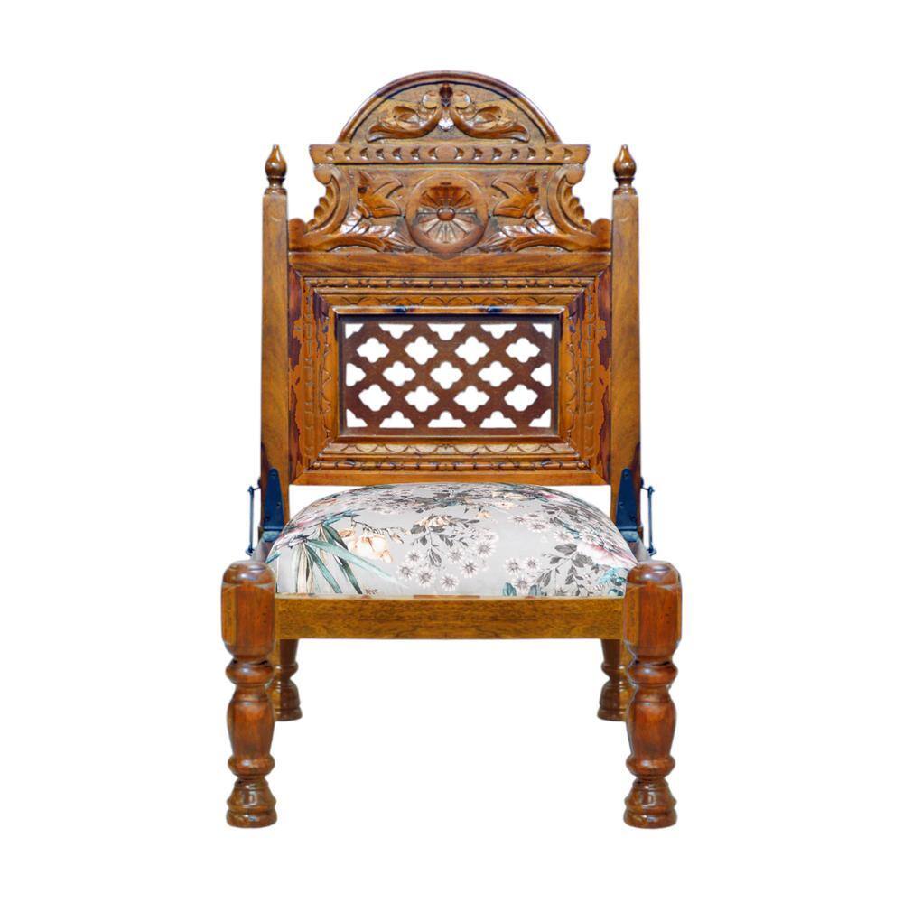 Idyia Solid Wood Lounge Chair In Multicolour