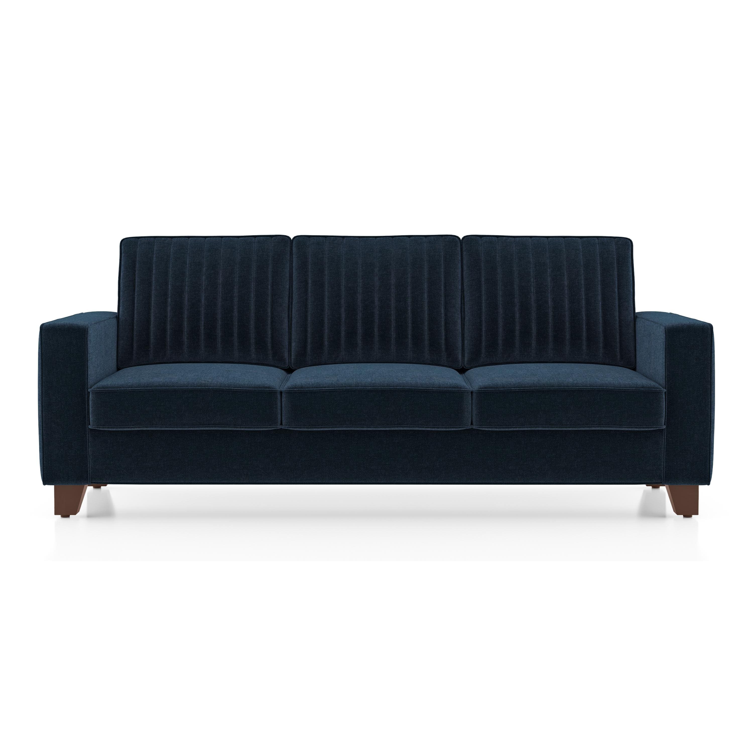 Apollo Neo 3 Seater Fabric Sofa in Cobalt Colour (Back Height : Regular, Cushion Type : Soft)