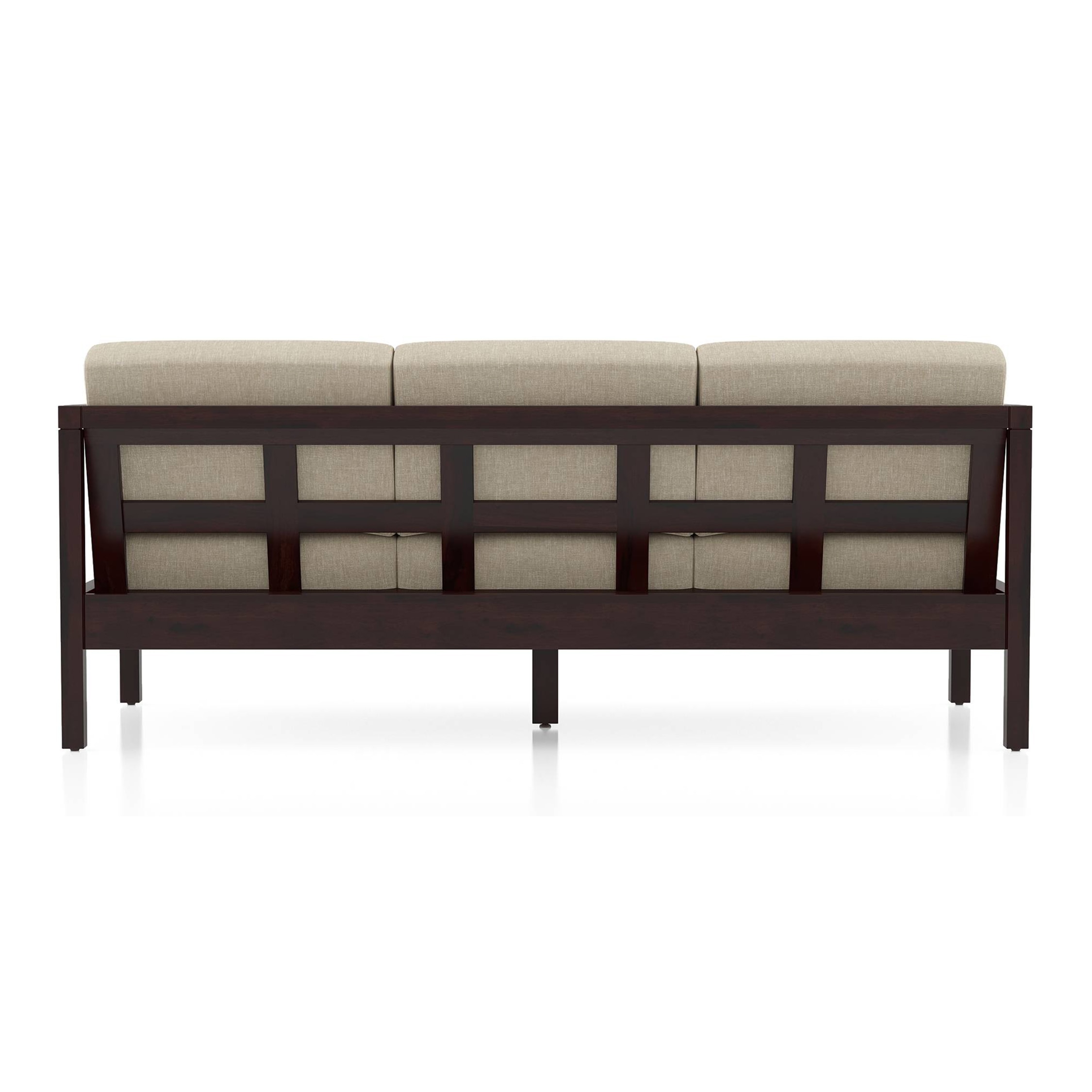 Cairo 3 Seater Wooden Sofa (Macadamia Brown)