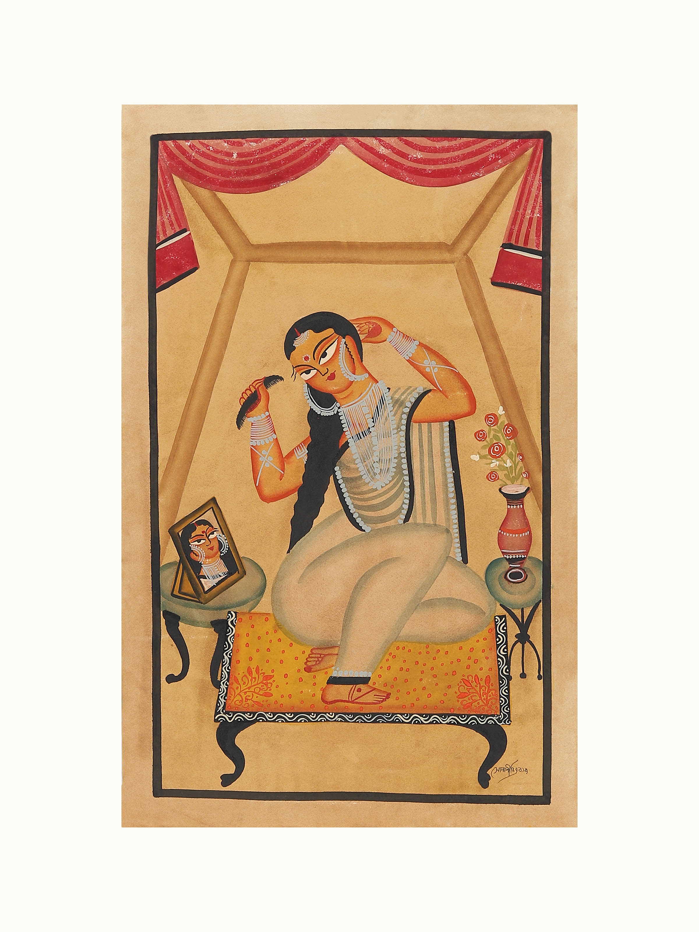 Front view of Shringar Kalighat Painting