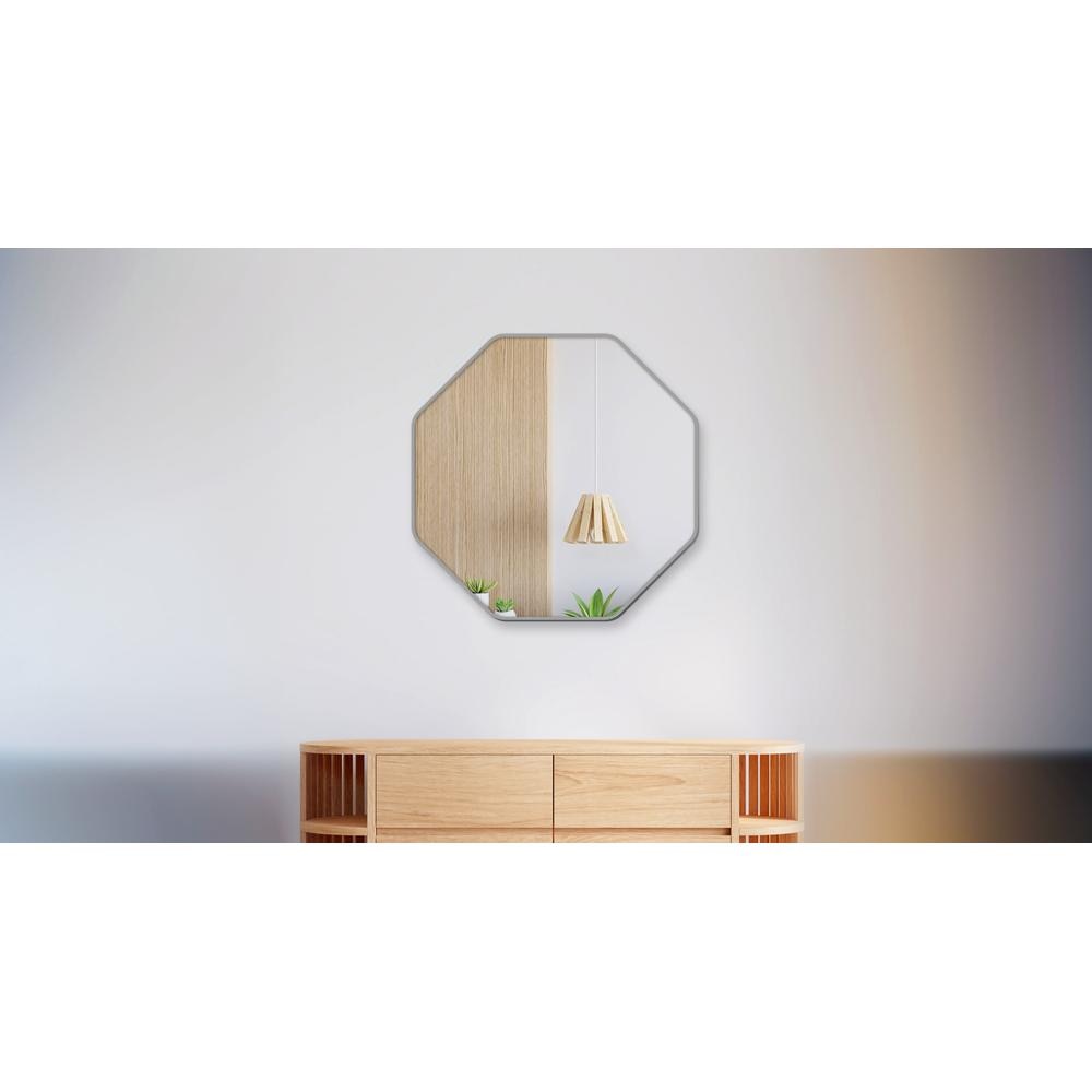 Aluminium Octagon Decorative wall mirror by elegant arts and frames (Mirror size 700 mm)