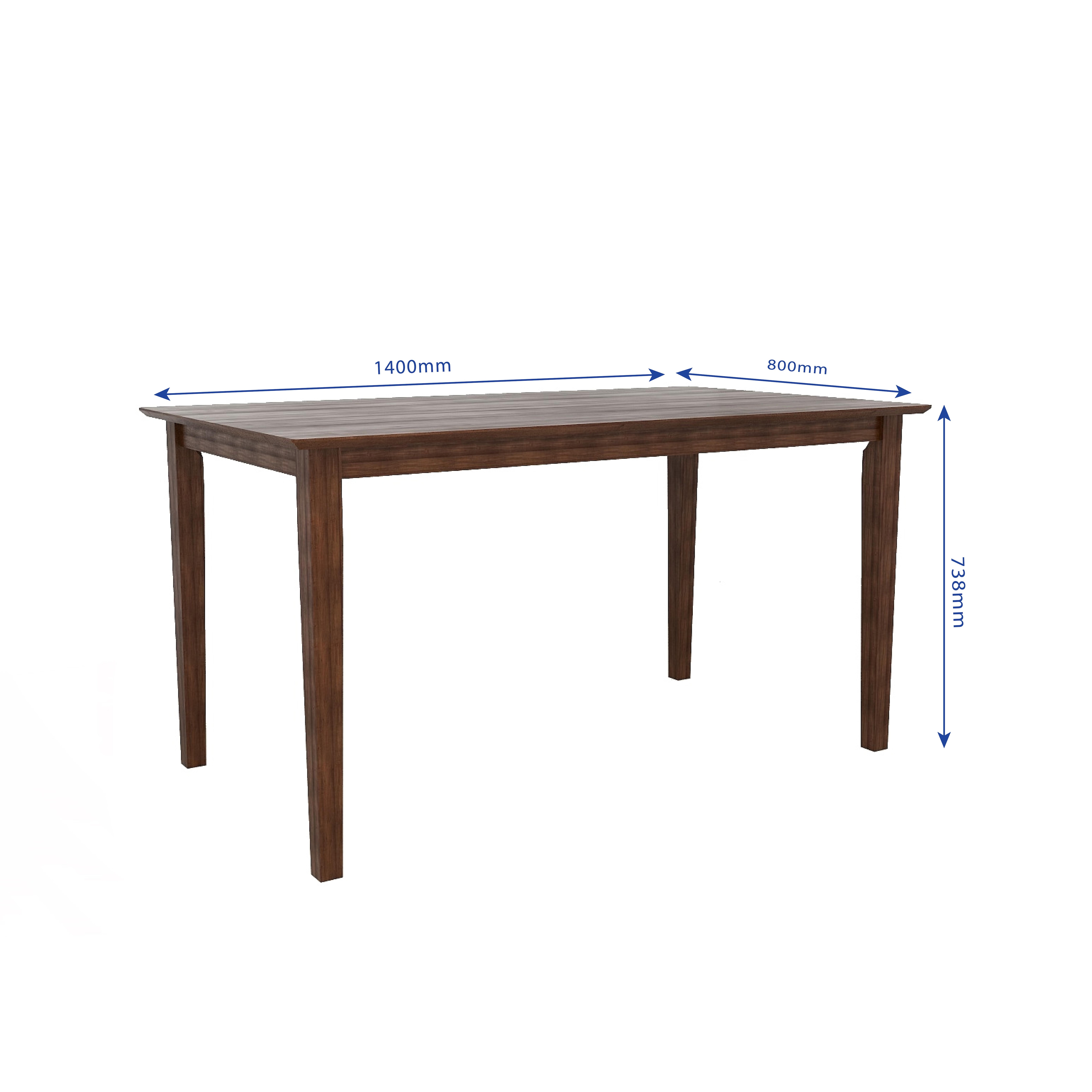 Houston 6 Seater Dining Set with 6 Chairs (Rubberwood, Dark Cappuccino Finish)