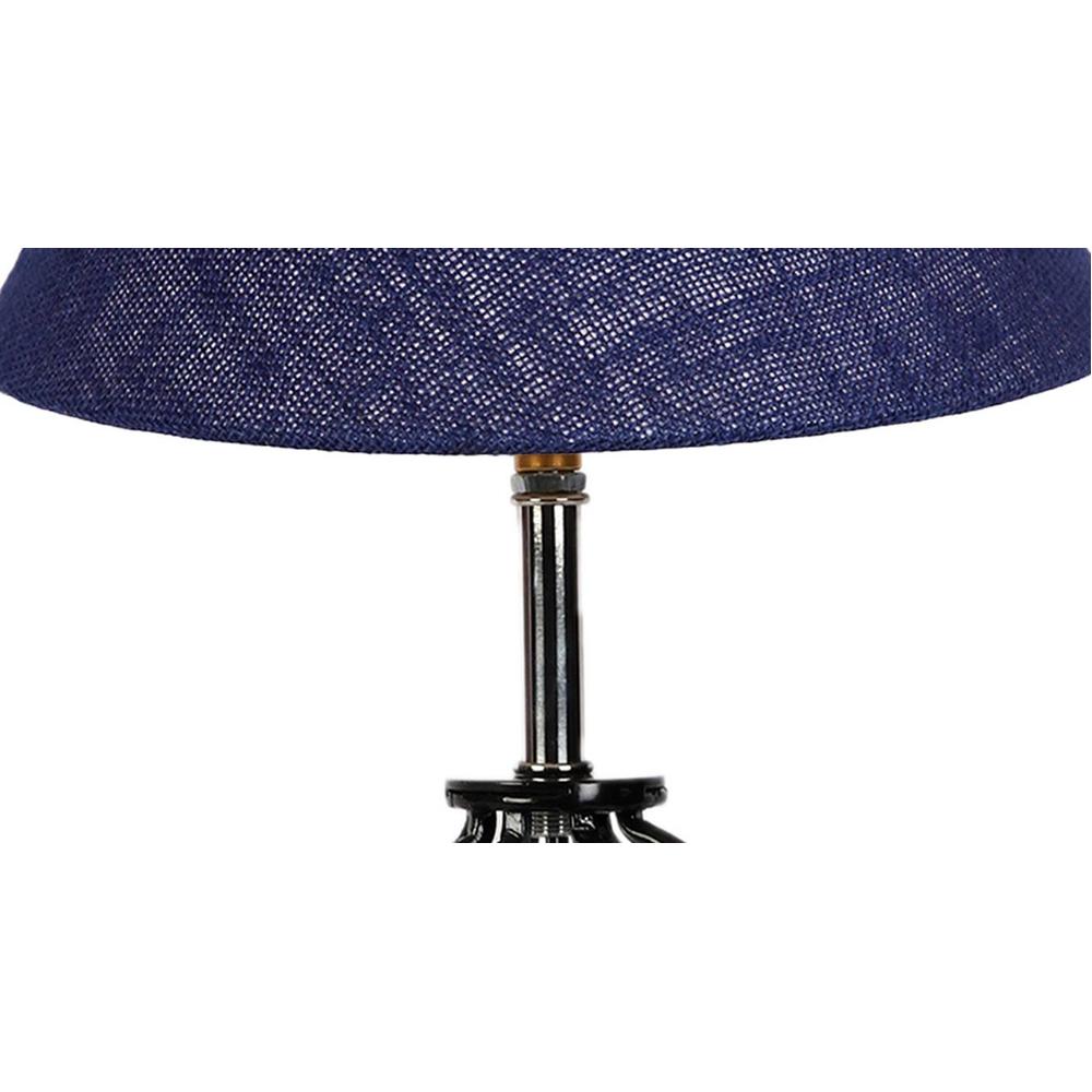 Alexis Blue Jute Table lamp with Wood & Iron Base