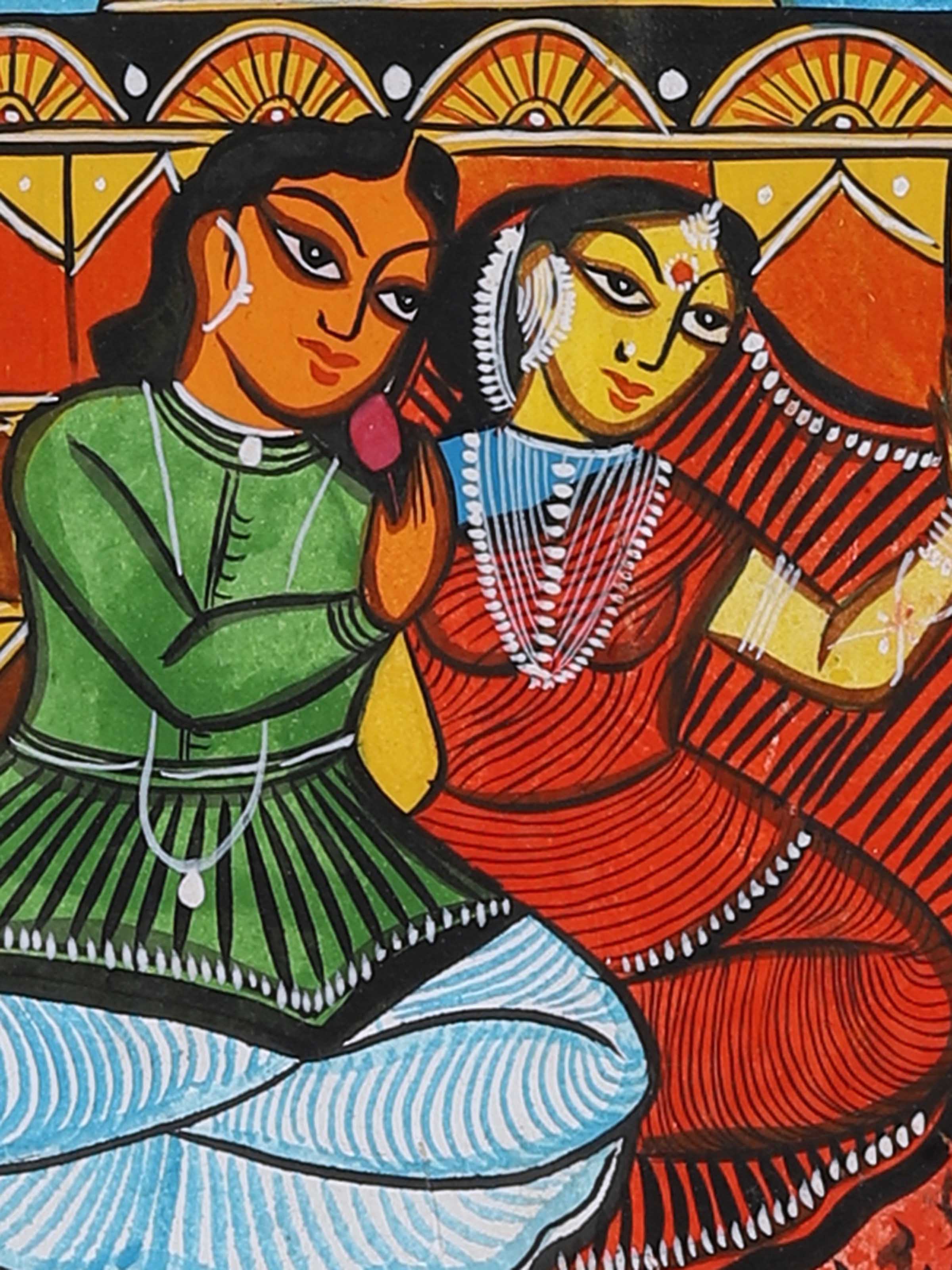 Detail shot of Bengal Culture Kalighat Painting