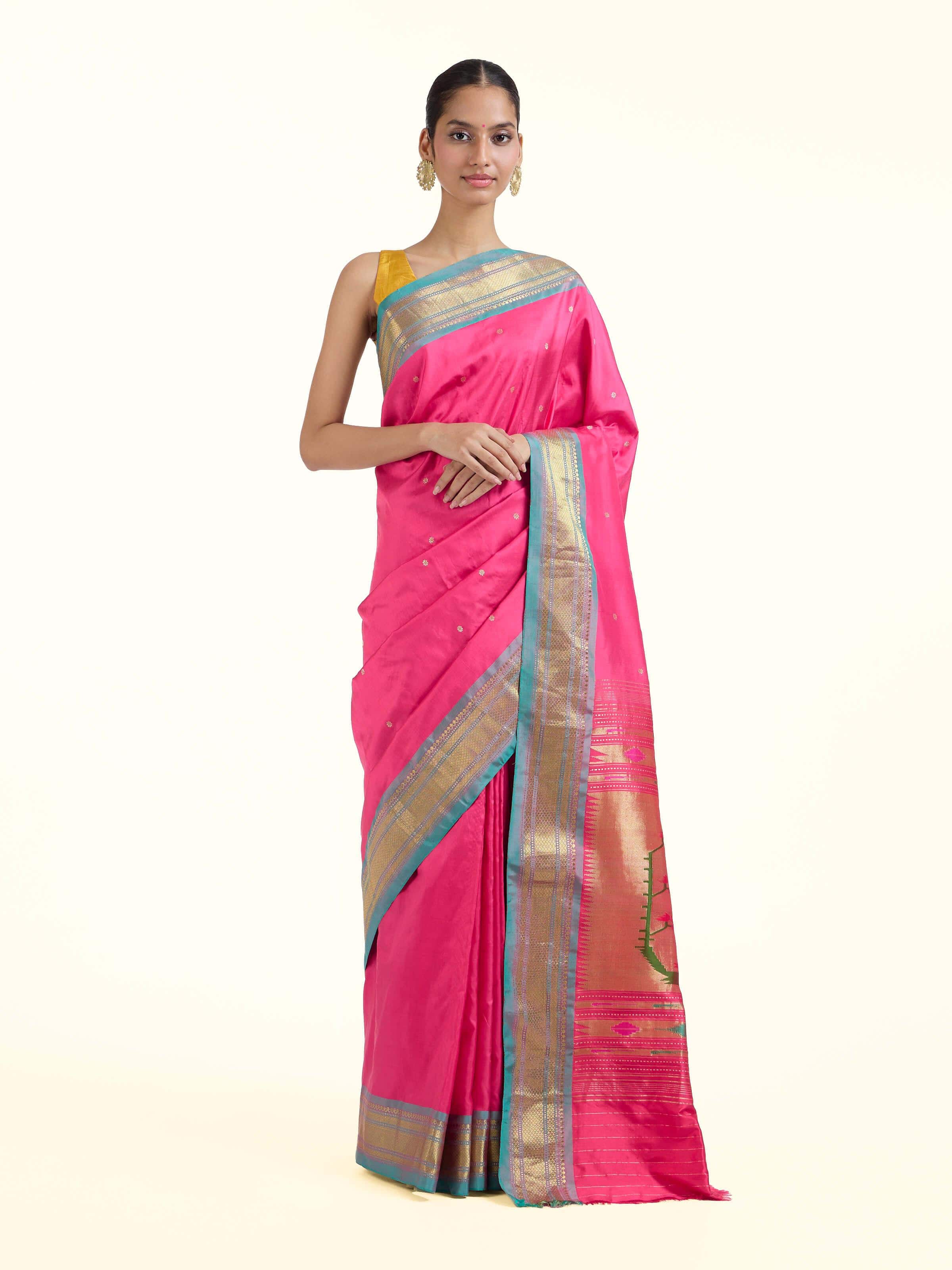 Pink Silk Paithani Saree