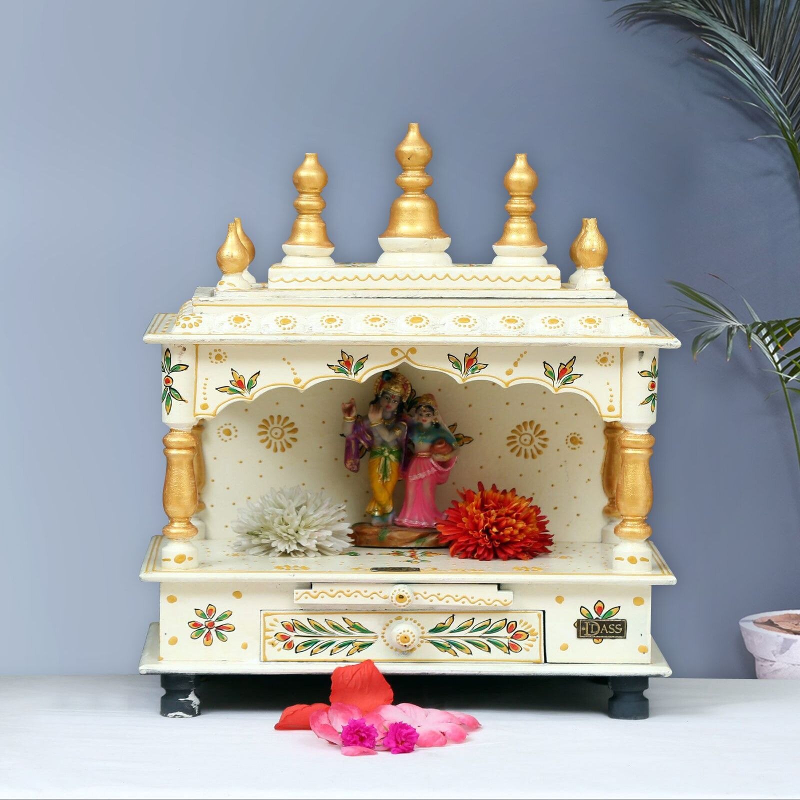 D'Dass Sheesham and Mdf Wooden Home Temple For Pooja Mandir For Home - D'DASS