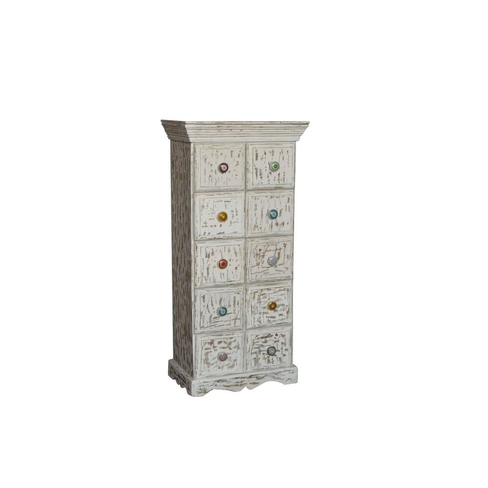 Paulo solid wood chest of drawers in white finish