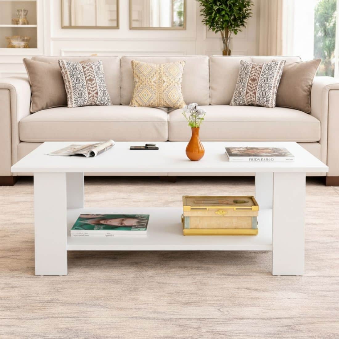Spydercraft Penio Modern Coffee Table in White Finish - Spydercraft