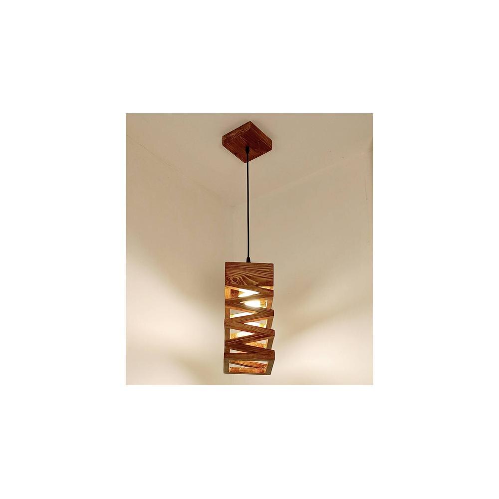 Wiggle Brown Solid Wood Single Hanging Light