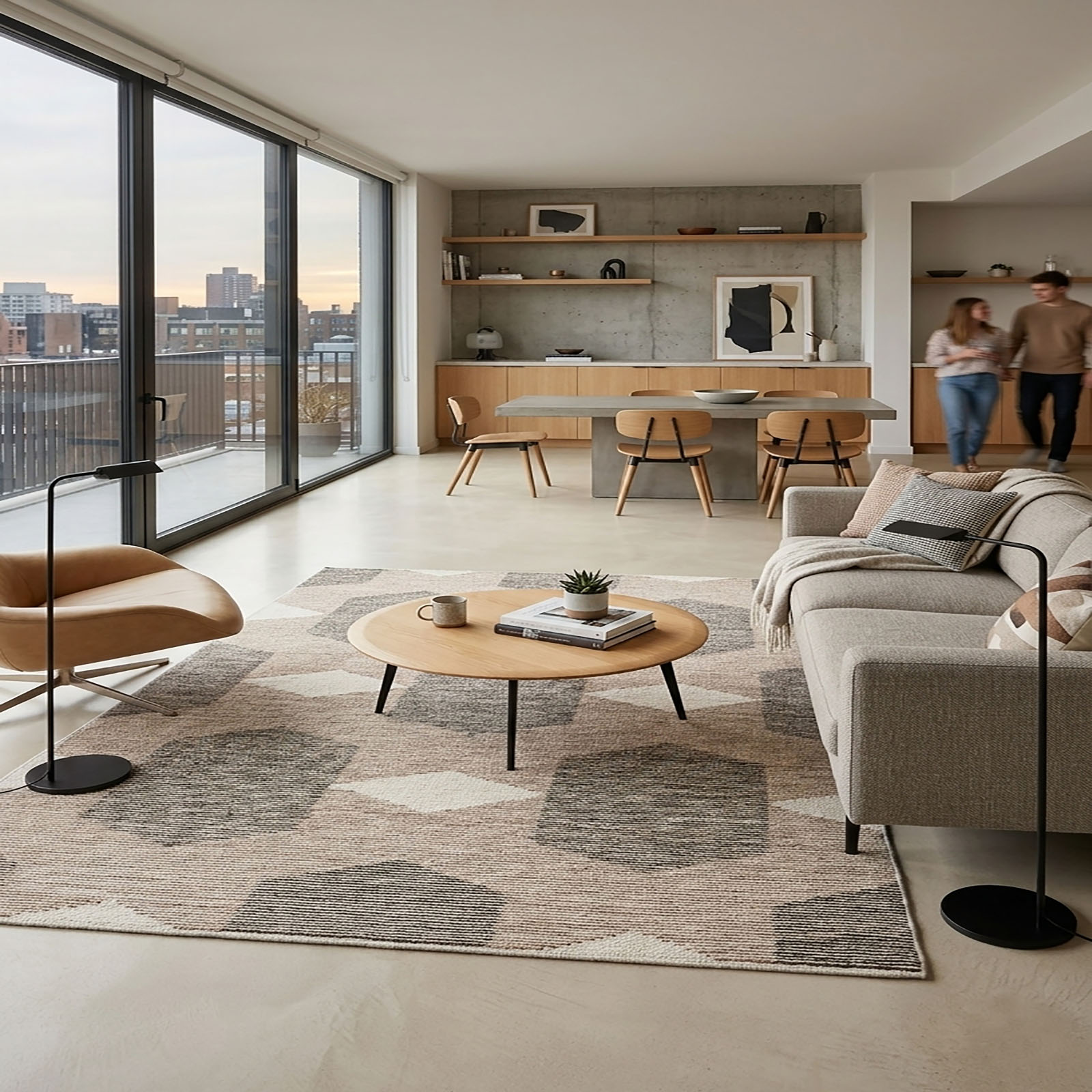 Modern Geometric Hexagon Diamond Area Rug 60 x 91 - The Woven Legacy