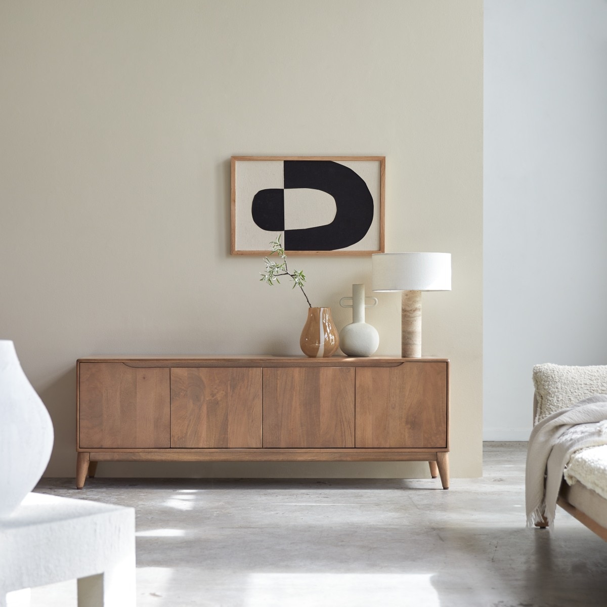Gabrielle TV unit in solid mango wood 160 cm - Woodenmood