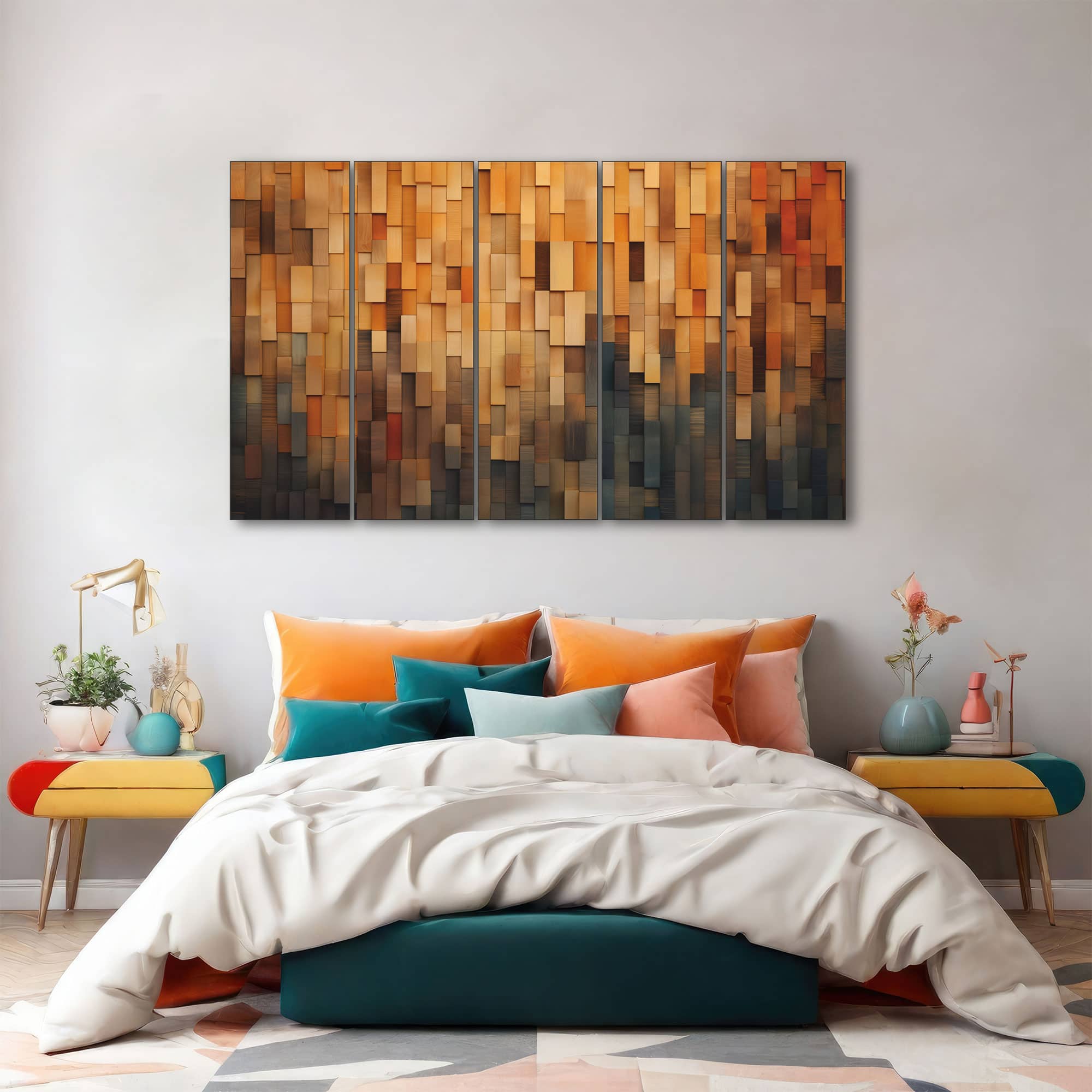 The Castle Decor Abstract Wall Painting Wooden Framed Digital Painting 27x48 Inch - The Castle Decor