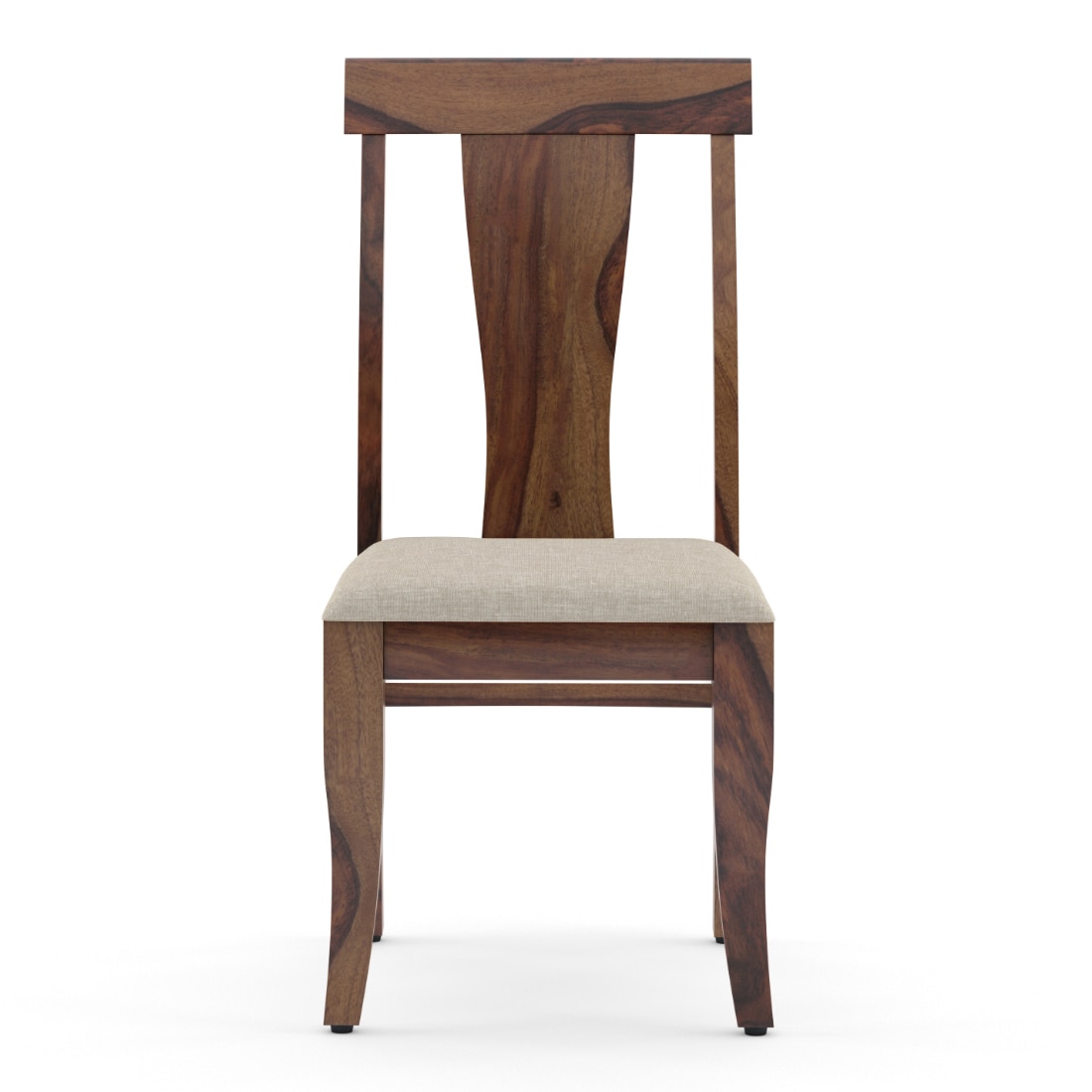 Fabio Dining Chair Set of 2 in Teak Finish with Macadamia Brown Colour
