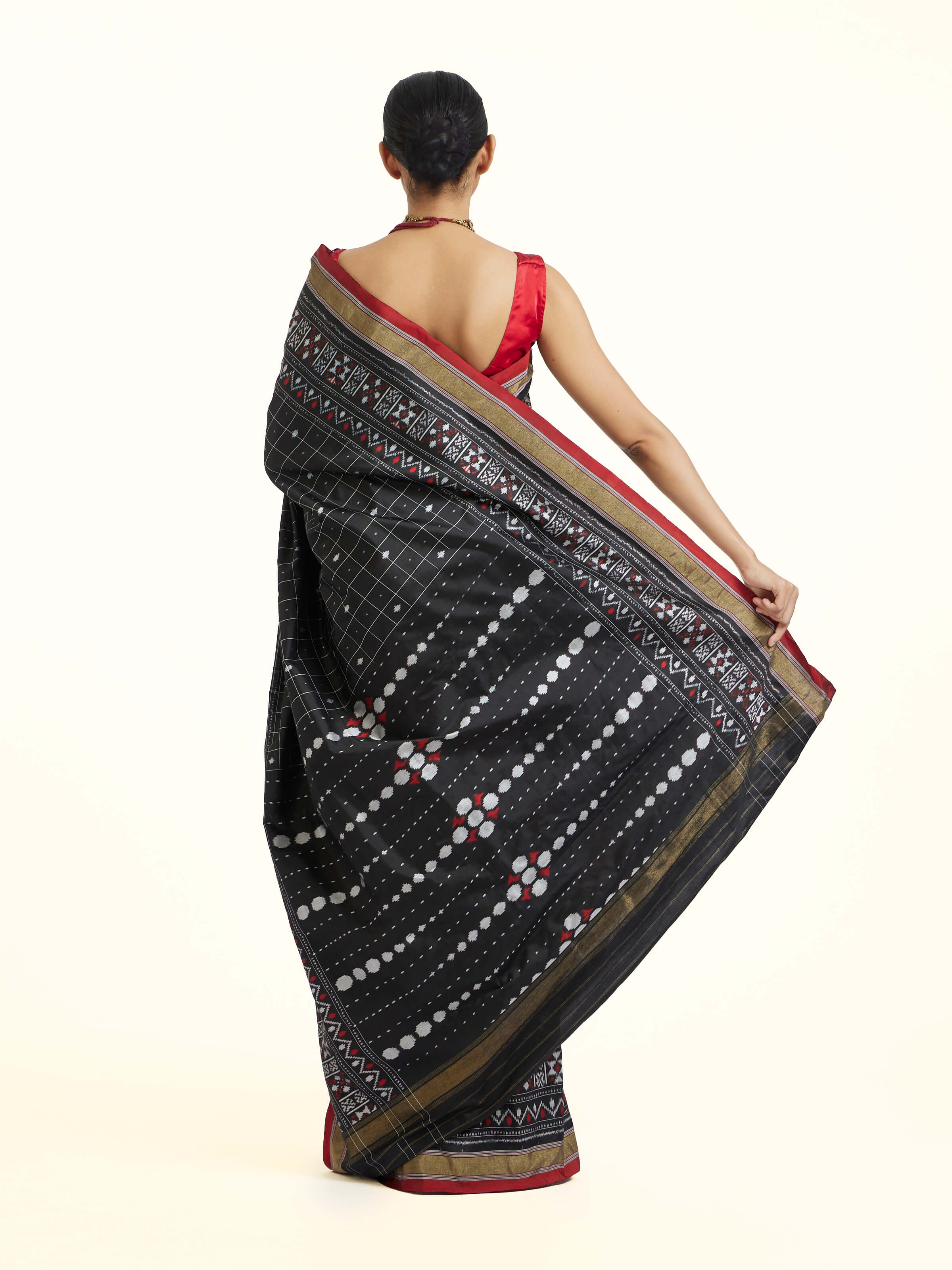 Black Pochampally Single Ikat Saree