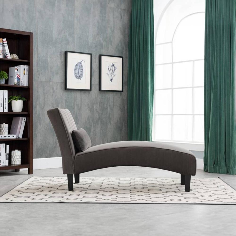 Fiest Velvet Chaise Lounger in Grey Colour