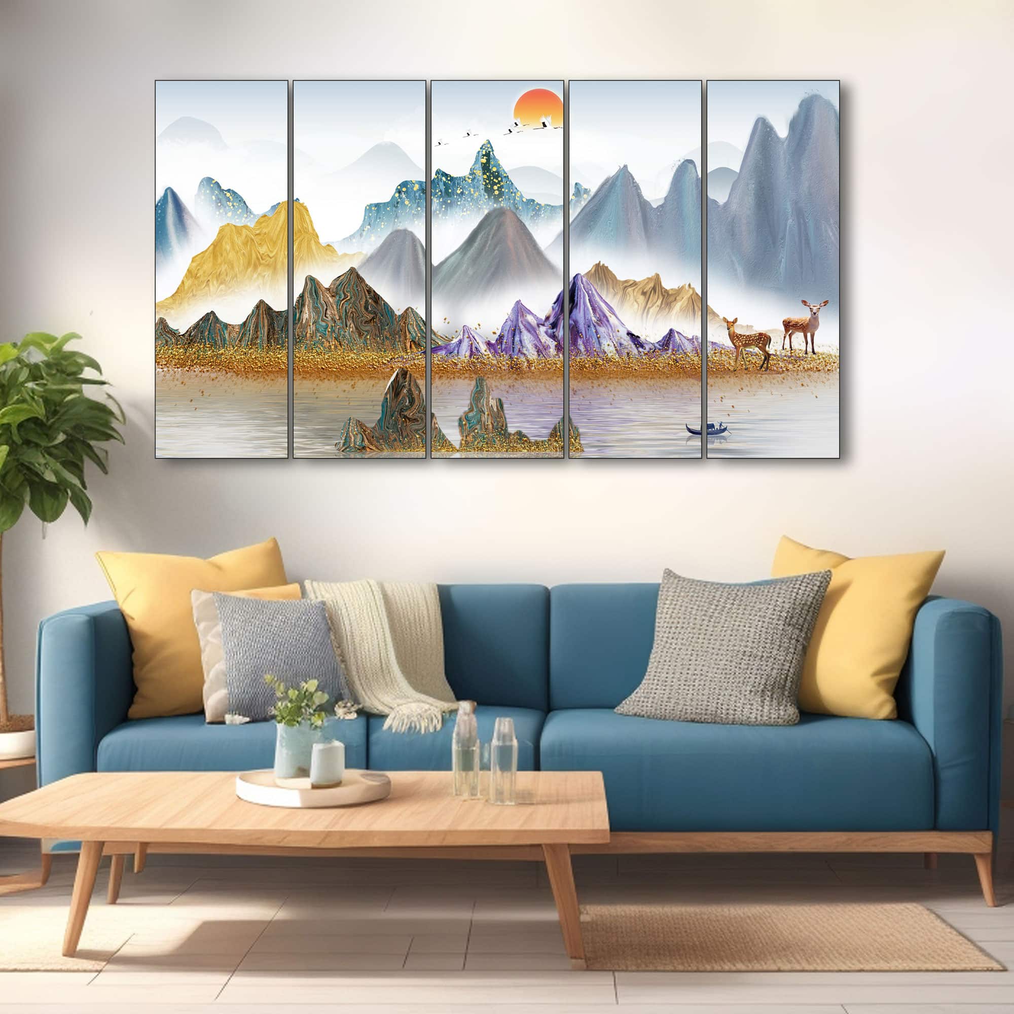 The Castle Decor Nature Art Wall Painting Wooden Framed 27x48 Inch (Style 5) - The Castle Decor