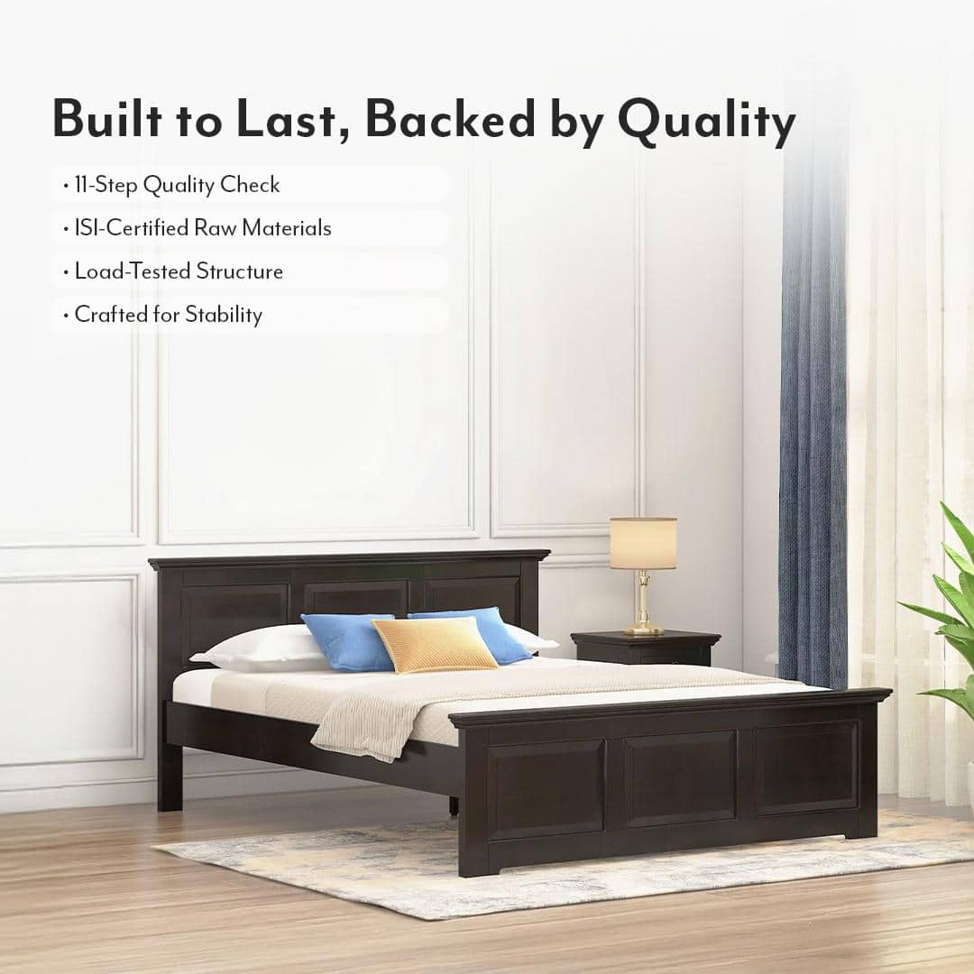 Alexandra King Size Bed Without Storage In American Walnut Finish
