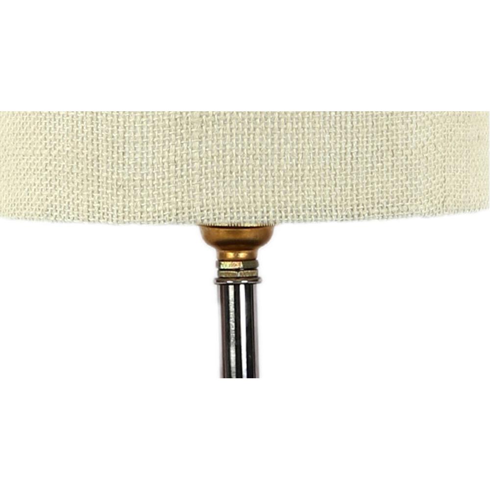 Tyler White Jute table lamp with brown wood base