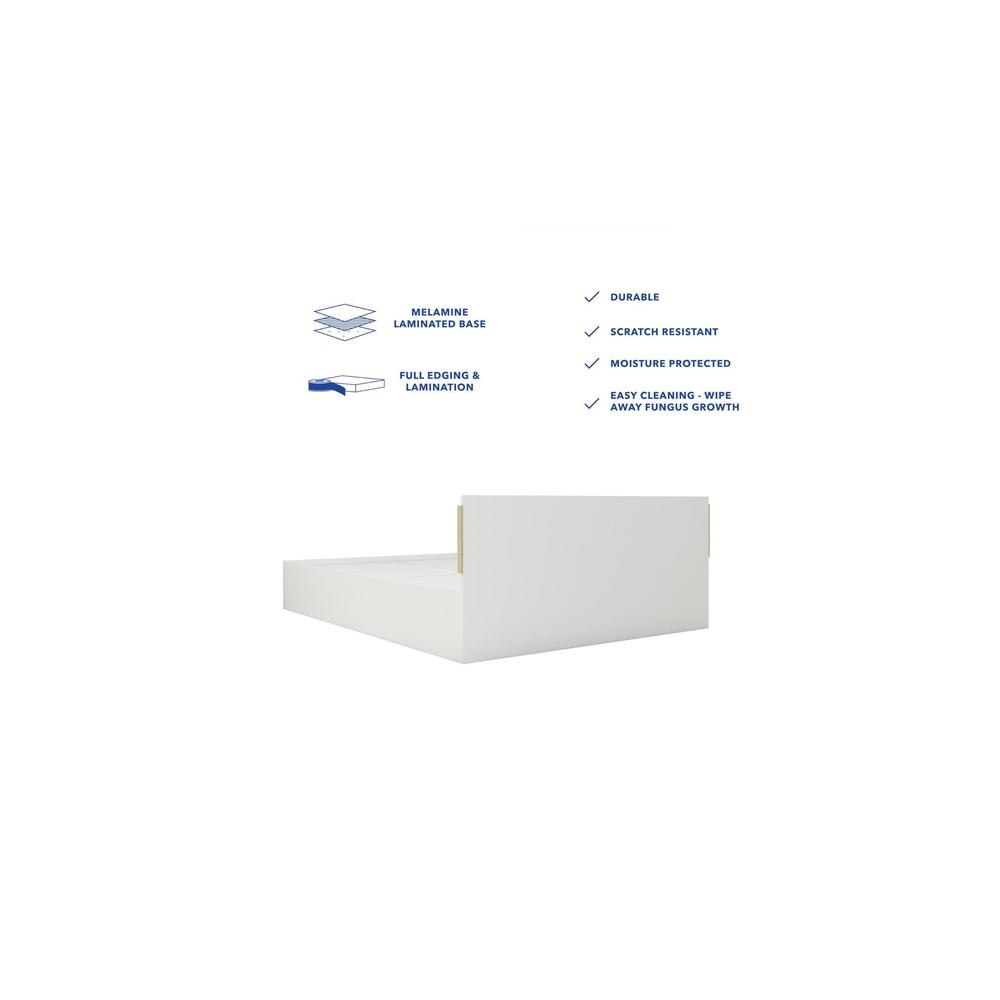 Nikki Engineered Wood King Size Bed In White Finish