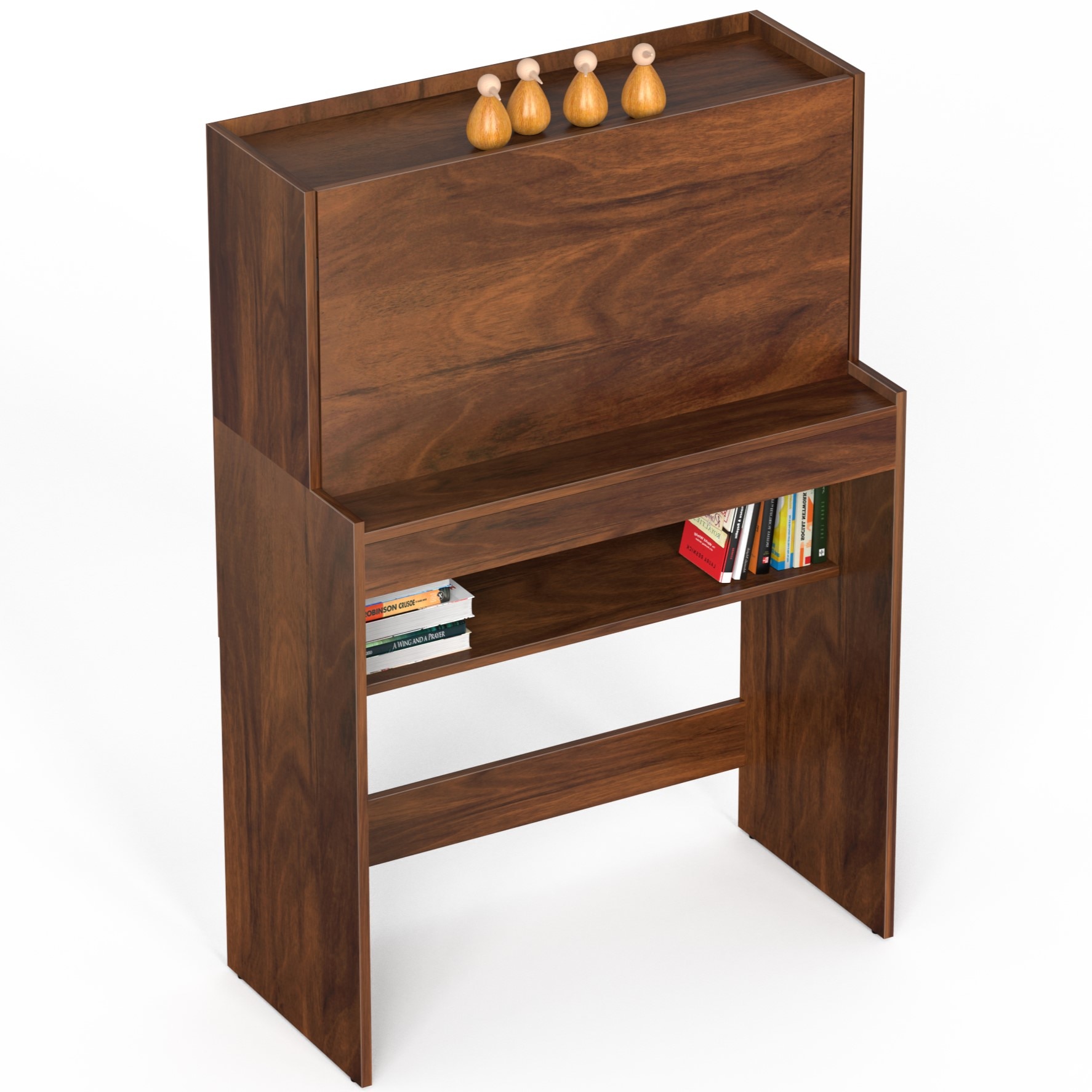 BLUEWUD Karmiya Engineered Wood Study and Computer Laptop Table for Home or Office, WFH Desk, with Multiple Storage Shelves for Books and D�cor Display for Adults Kids Students (Brown Maple)