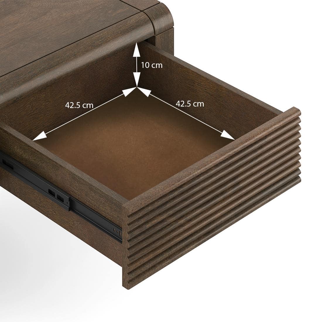 Linnea Rectangular Solid Wood Coffee Table In Danish Walnut Finish