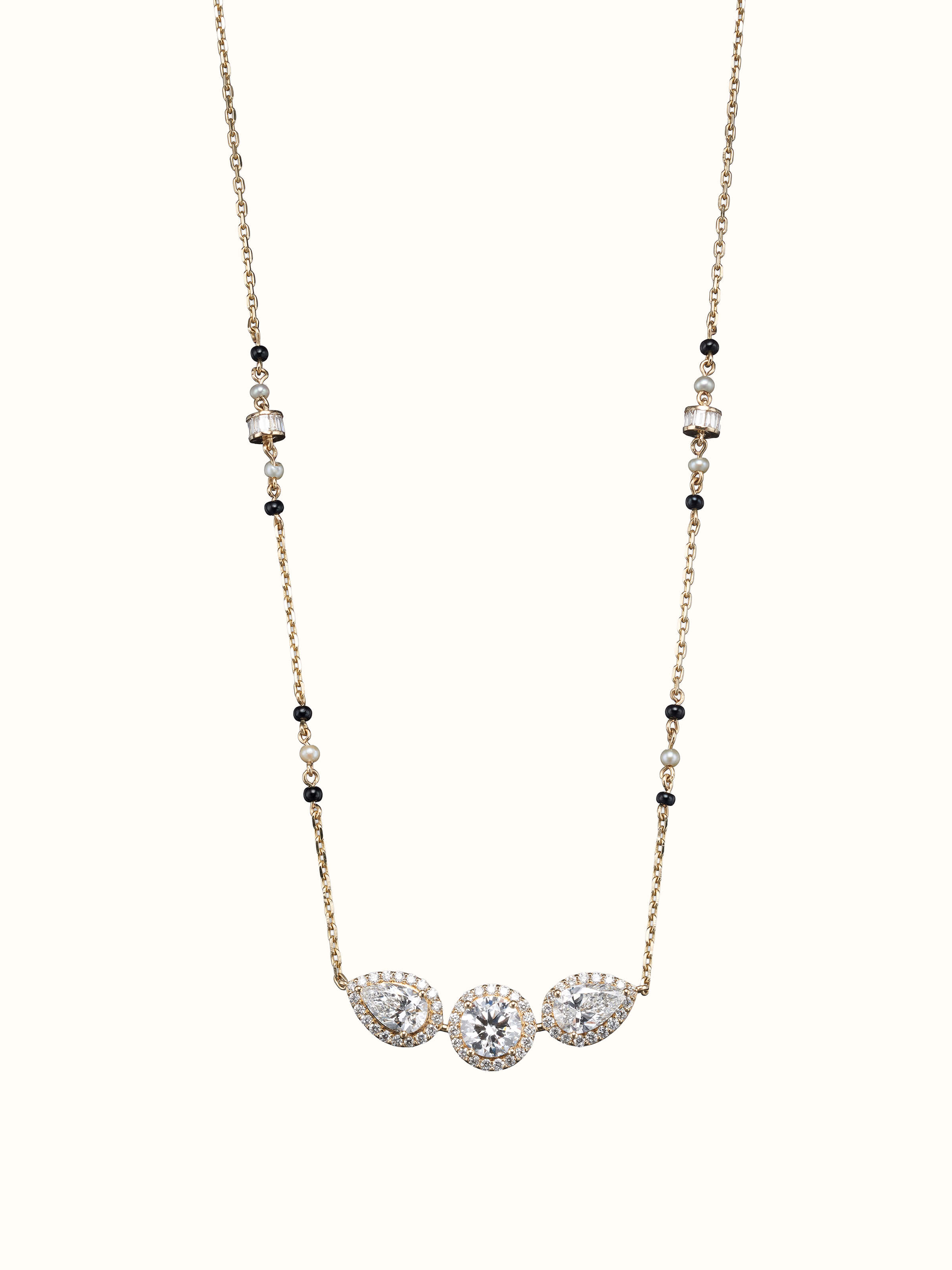 Open Setting 14 karat Gold Mangalsutra