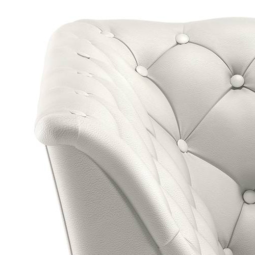 Weston 1 Seater Half Leather Sofa in White Colour