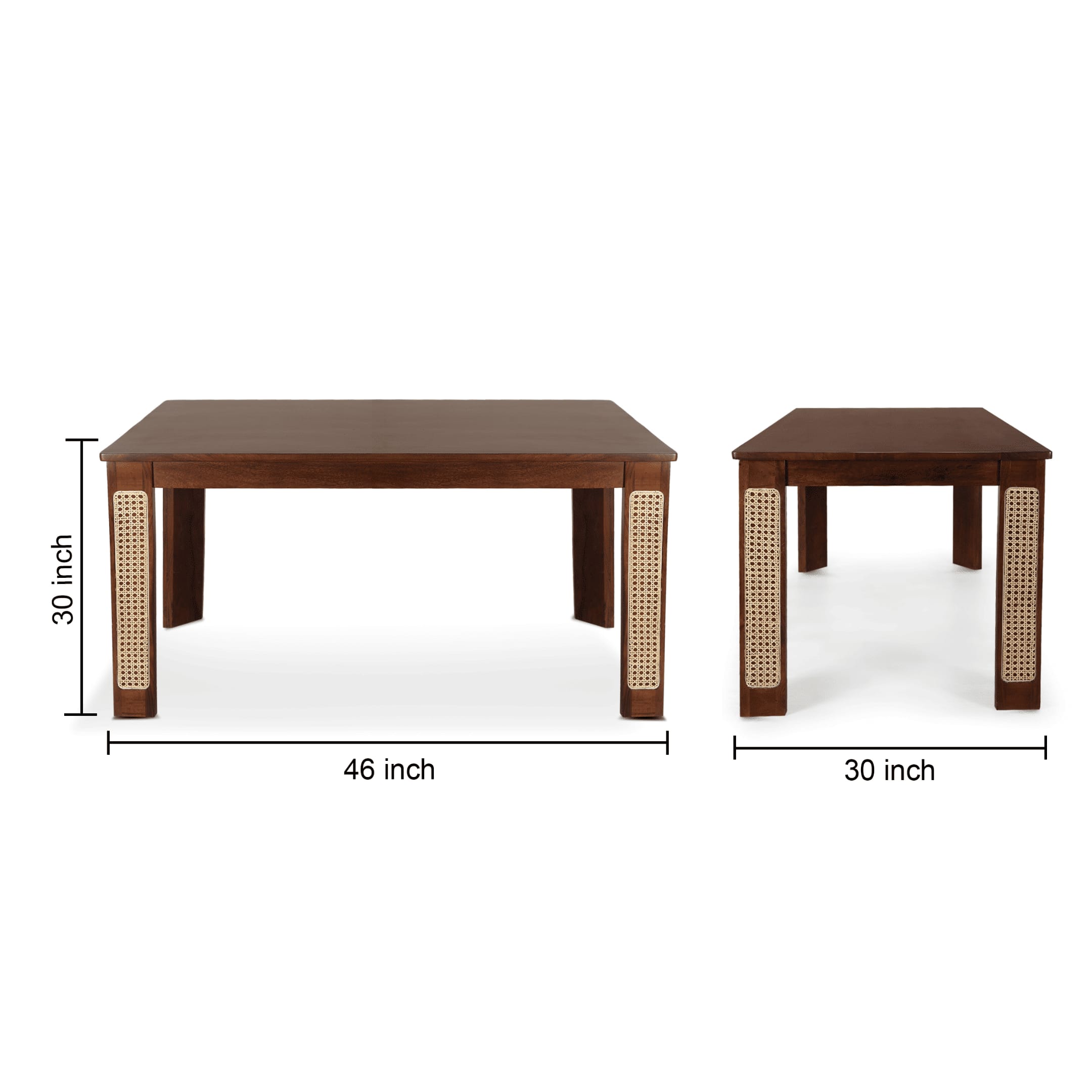 Globally Indian Sheesham Wood 6 Seater Dining Table Set With 6 Cane Backrest  Solid Wood Chair