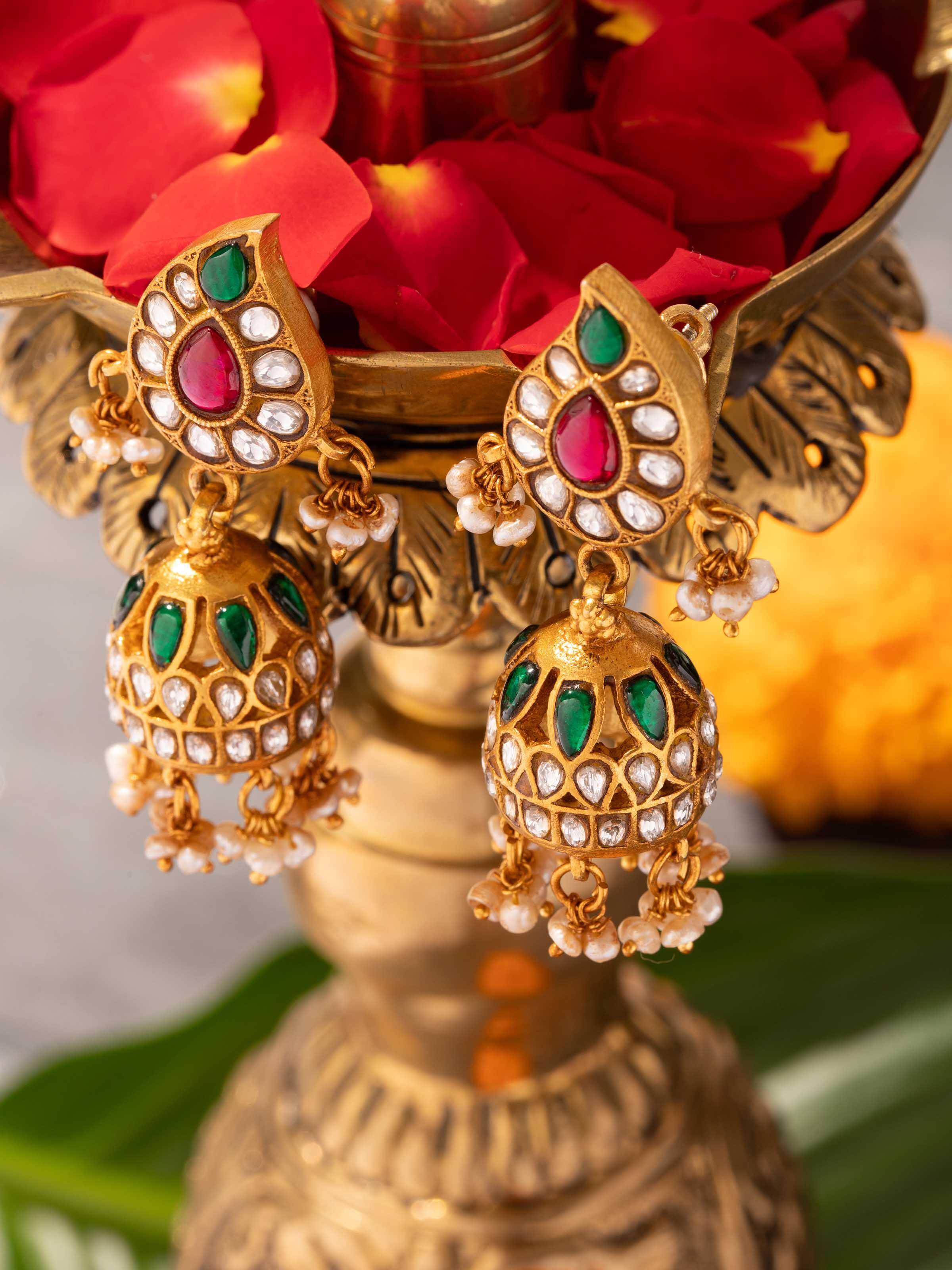 Guttapusalu Silver Jhumkas