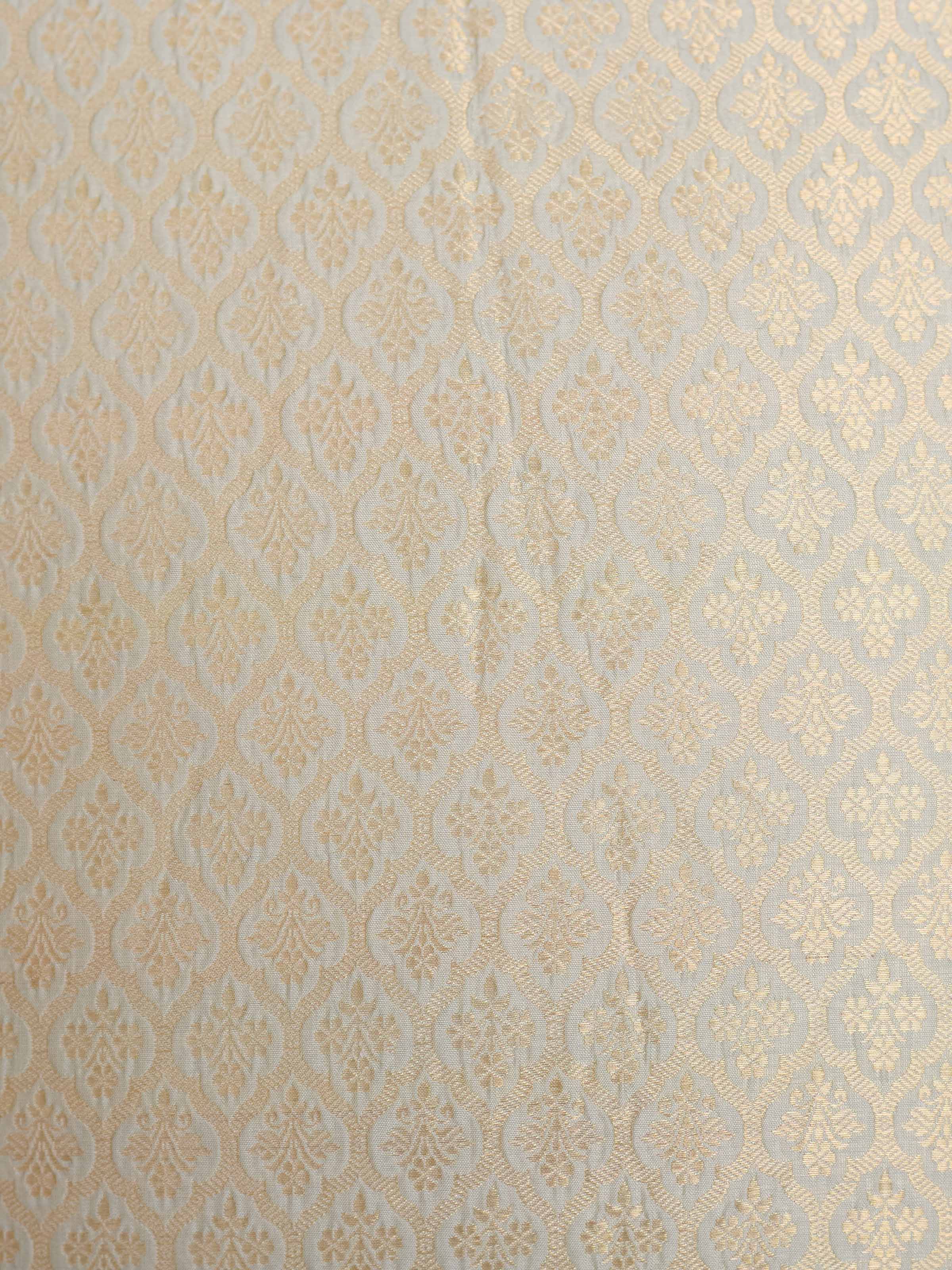 Awadh boota pista Banarasi handloom silk cushion cover, detail shot of fabric texture