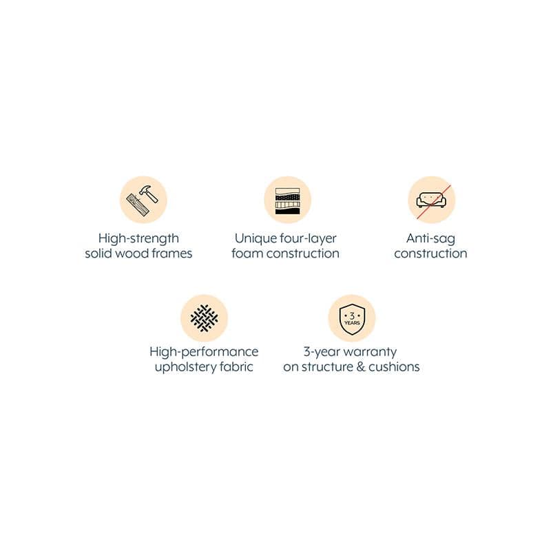 Winchester Essential 1 Seater Fabric Sofa in Vapour Grey Colour