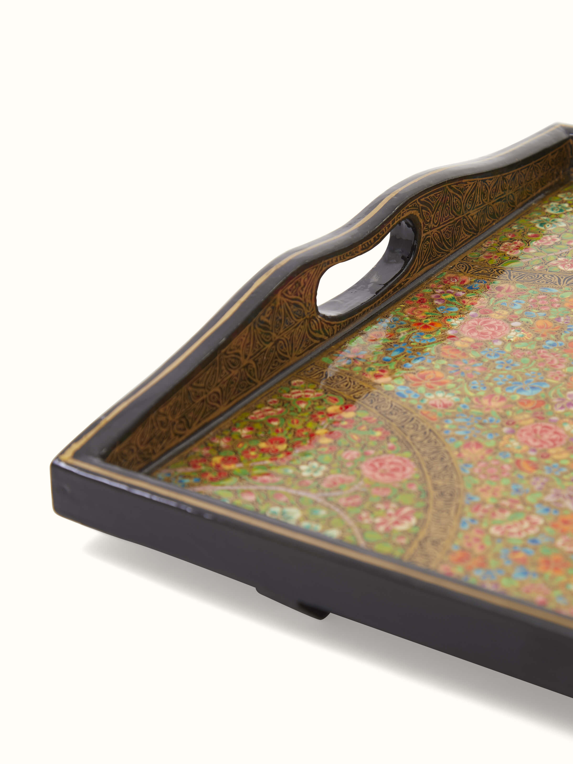 Close-up view of Papier Mache Paper Pulp Decor Trays set of 3 showcasing the finish and texture