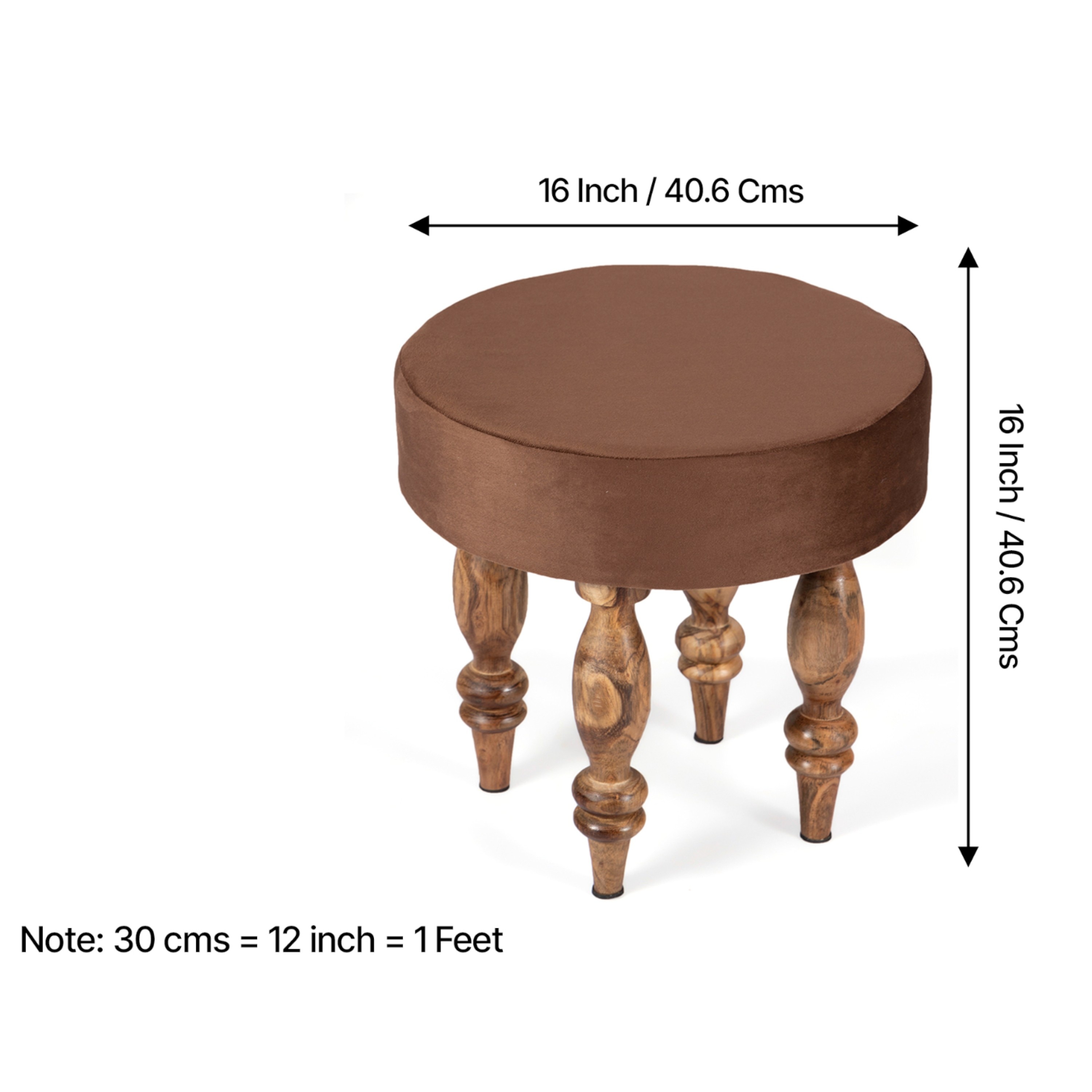 Cairo Sheesham Wood Accent 3+1+1 Seater Bench Set With 2 Stools In Taupe Brown Velvet
