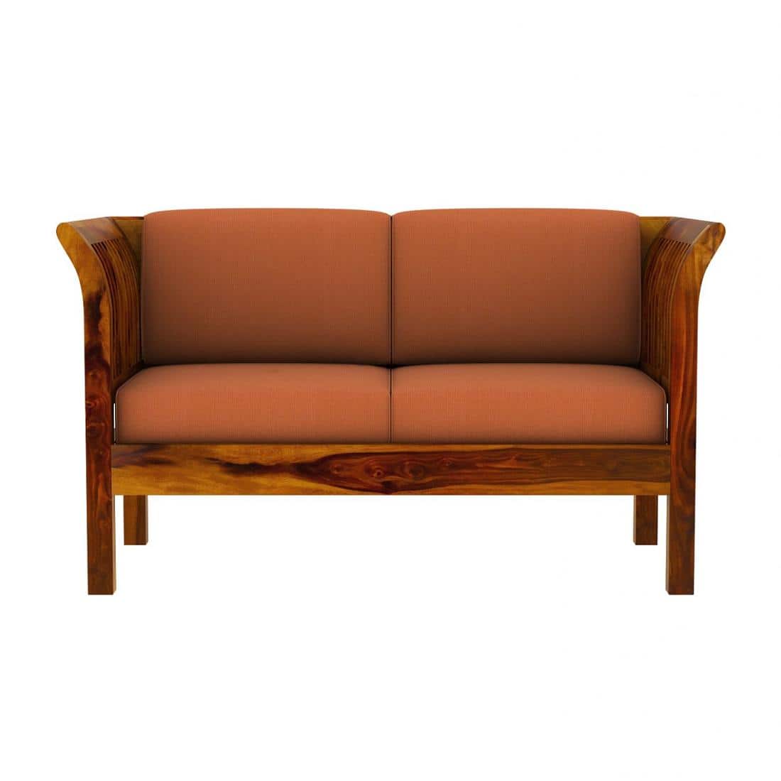 Haveli 3+2 Seater Wooden Sofa (Orange Colour, Honey Finish)