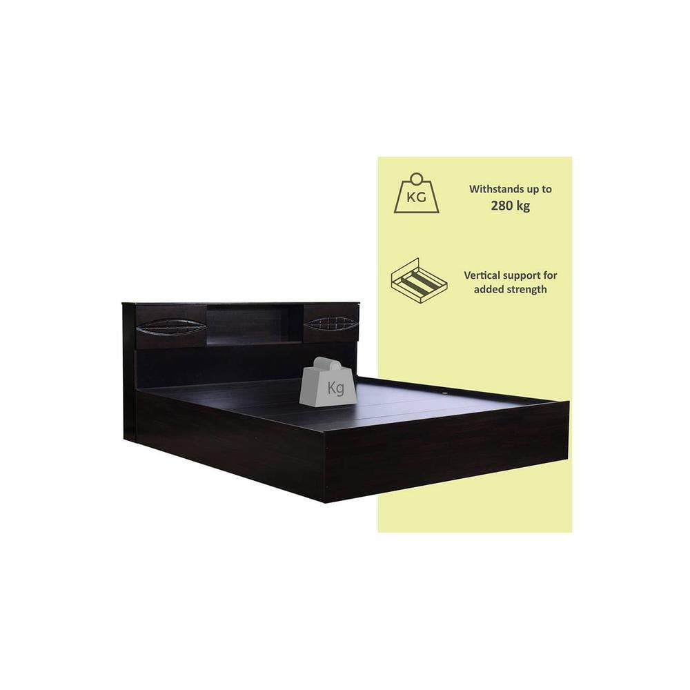 Adrasteia Solid Wood King Size Drawer Storage Bed In Melamine Finish