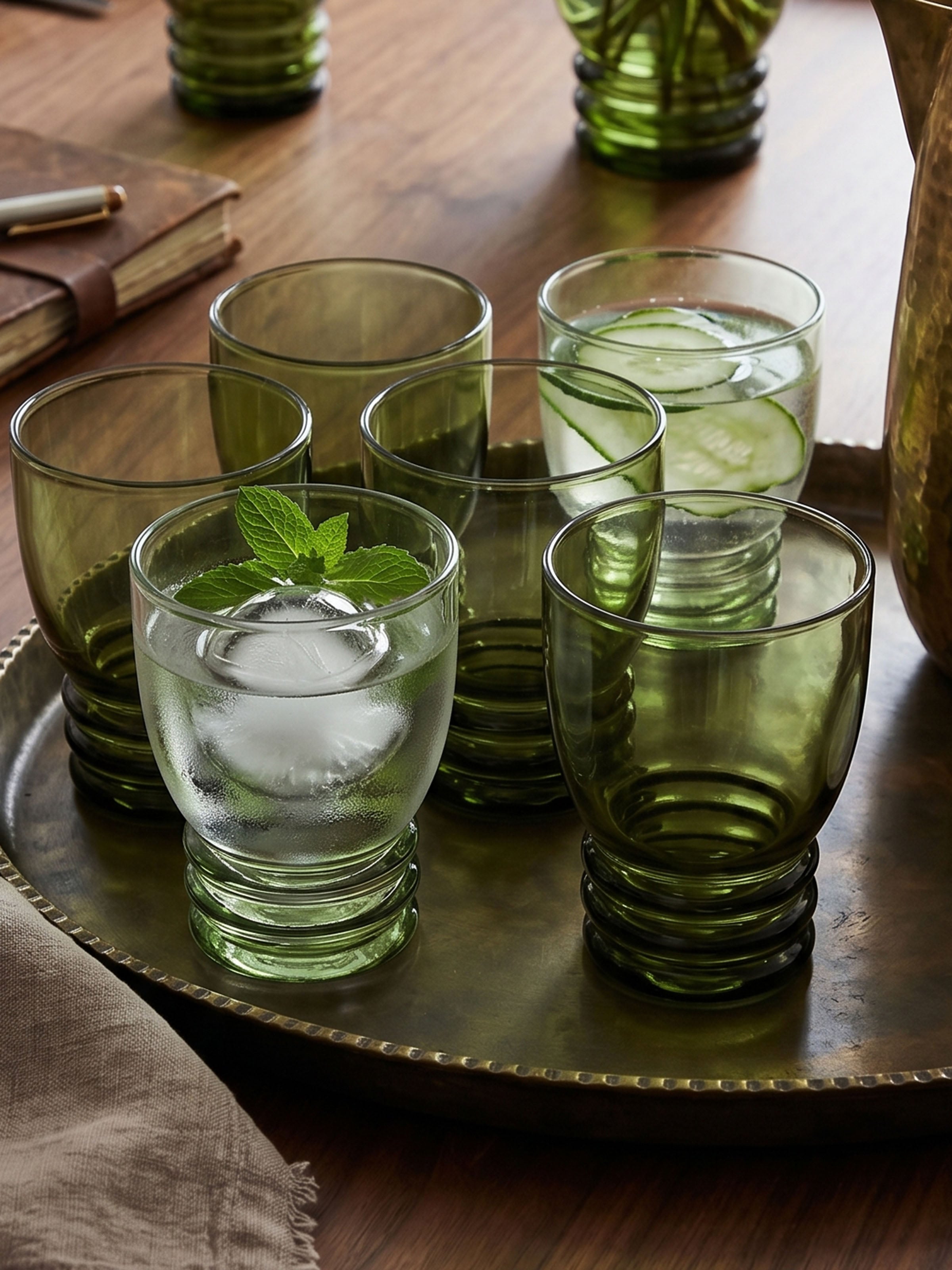 Soda-Lime Glass-worked Water Glasses (6 Pcs)