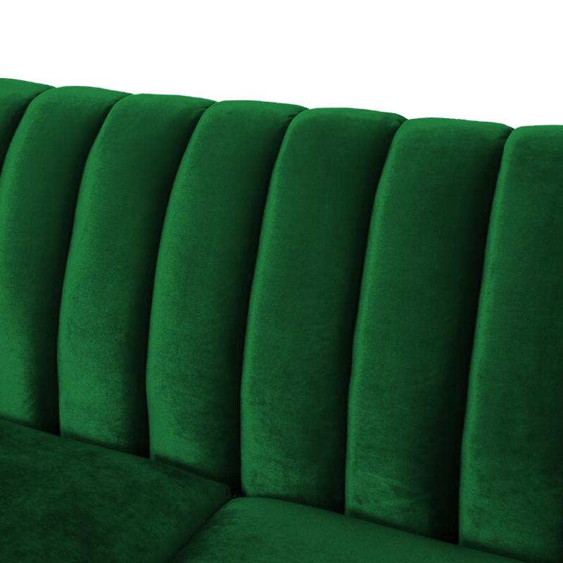 Mid Century Fabric Sofa (Green)