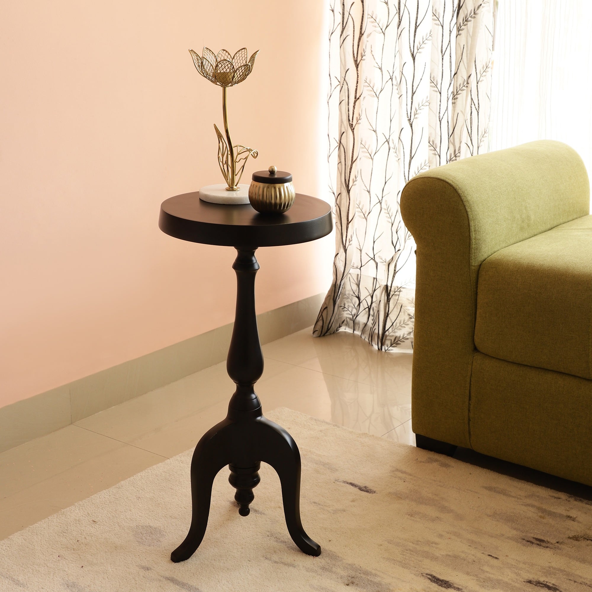 Markus Drink Metal Side Table in Black Colour - De Maison Decor