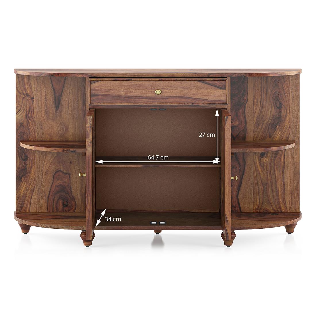 Ramore Solid Wood Sideboard in Teak Finish