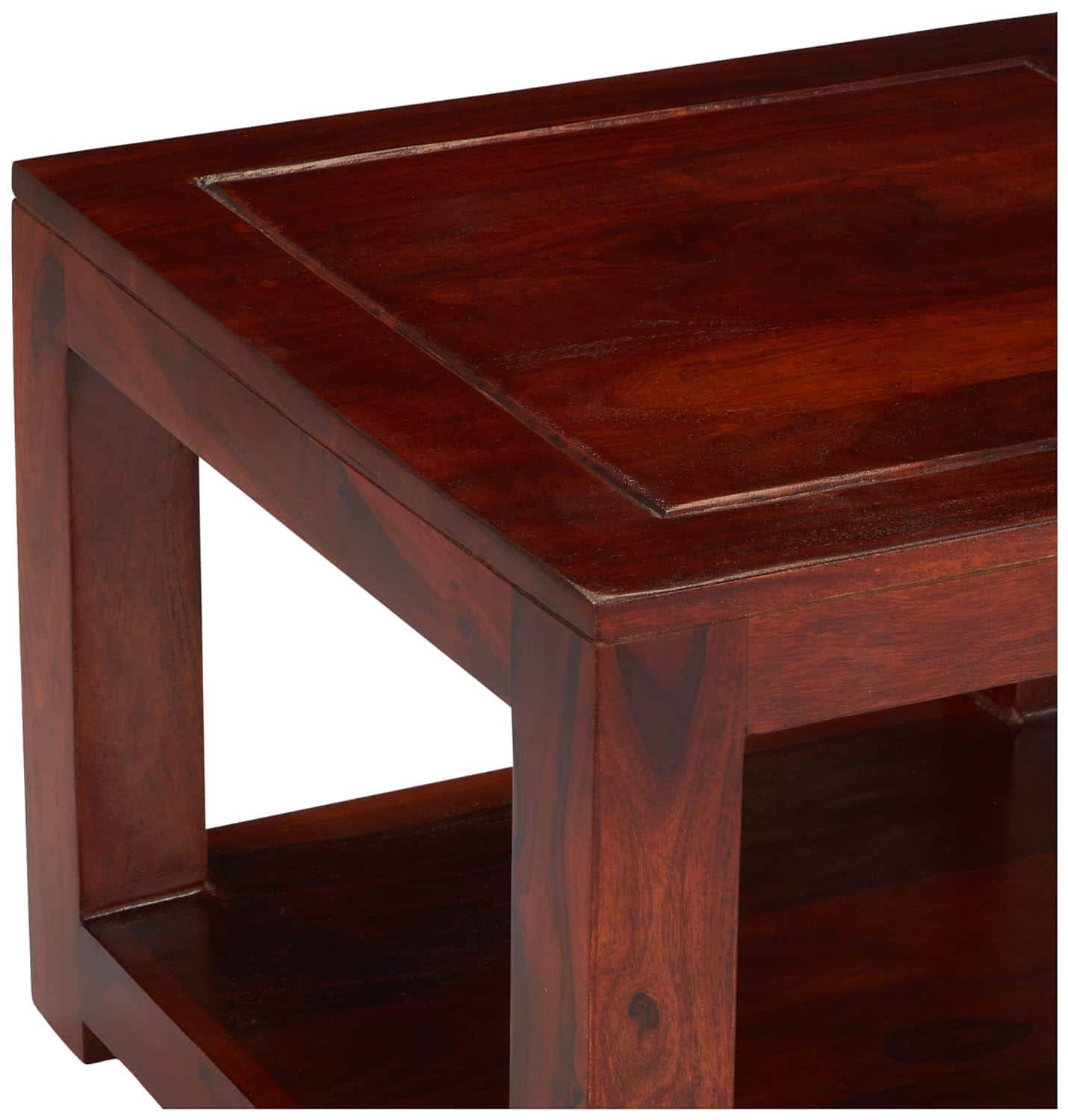 Lisbon Sheesham Wood Contemporary Square Coffee Table In Honey Finish