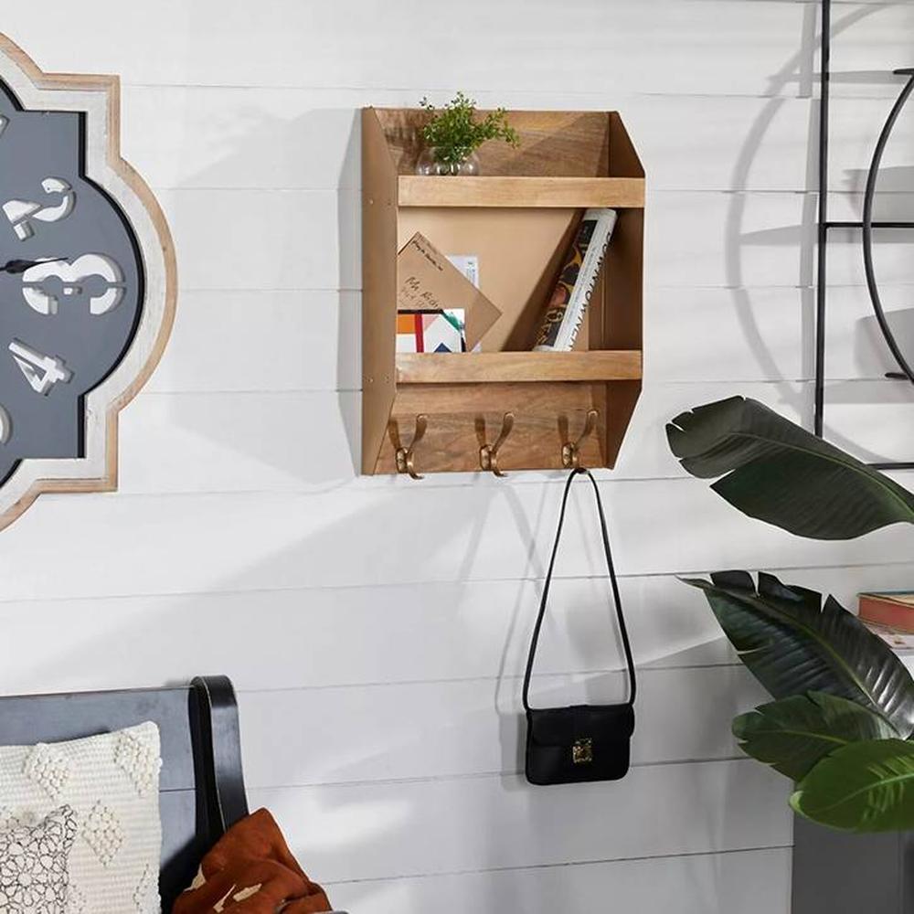 WOODENMOOD Rectangular Wall Rack