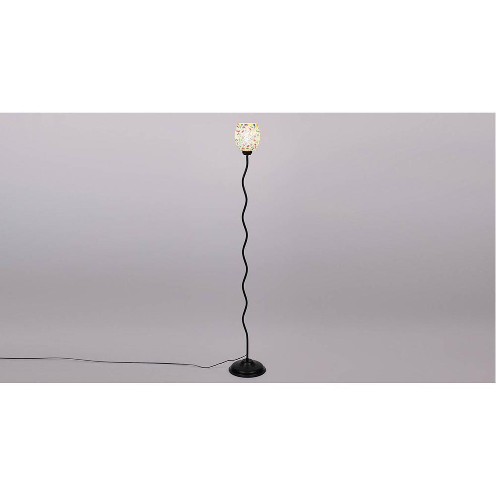Maitland Black Glass Shade Floor Lamp