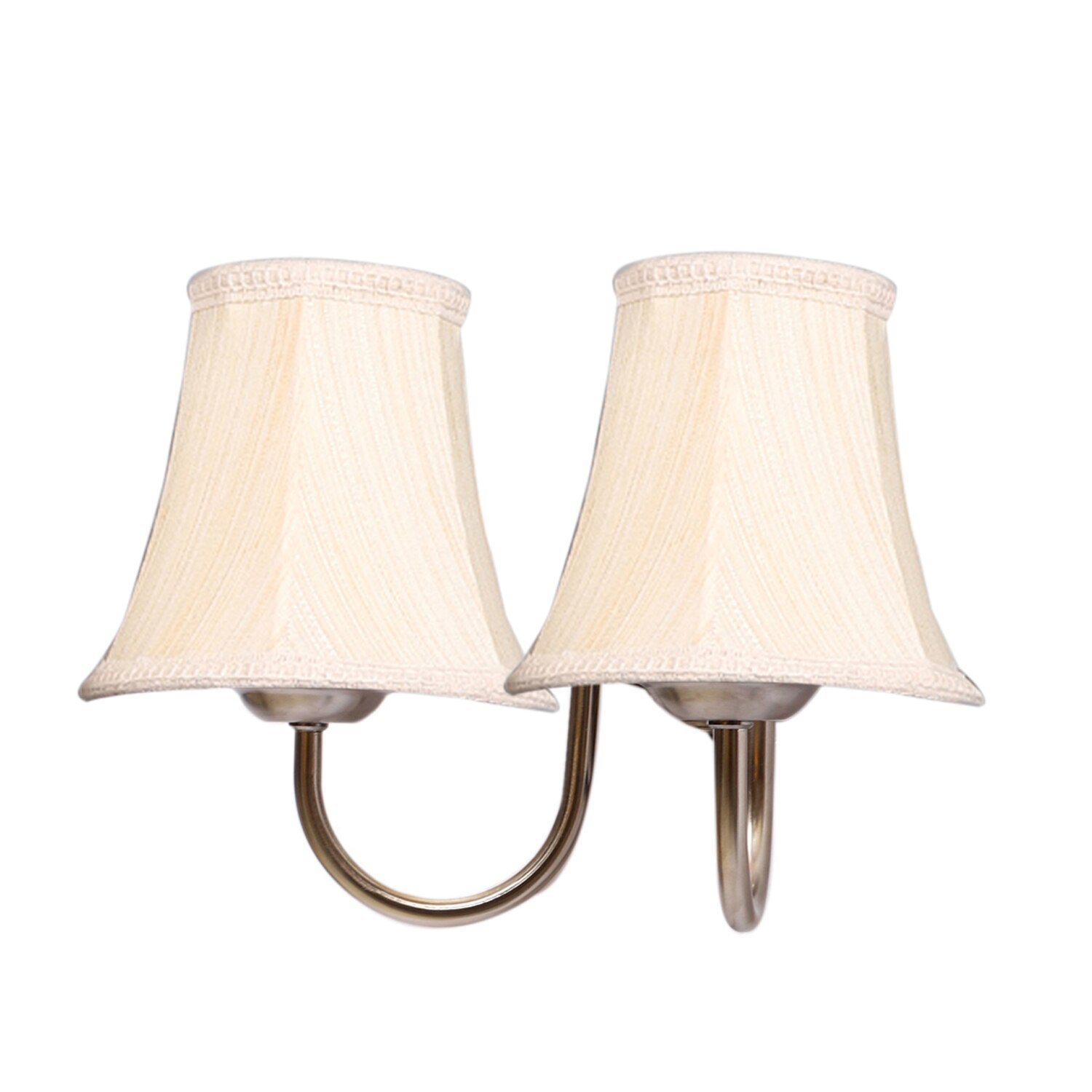 Devansh Dual Steel Metal  Wallmounted Lamp With Cotton Off-White Shade