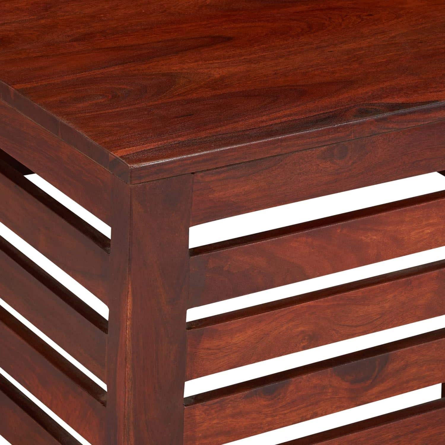 Kingsville Sheesham Wood Contemporary Square Coffee Table In Honey Finish