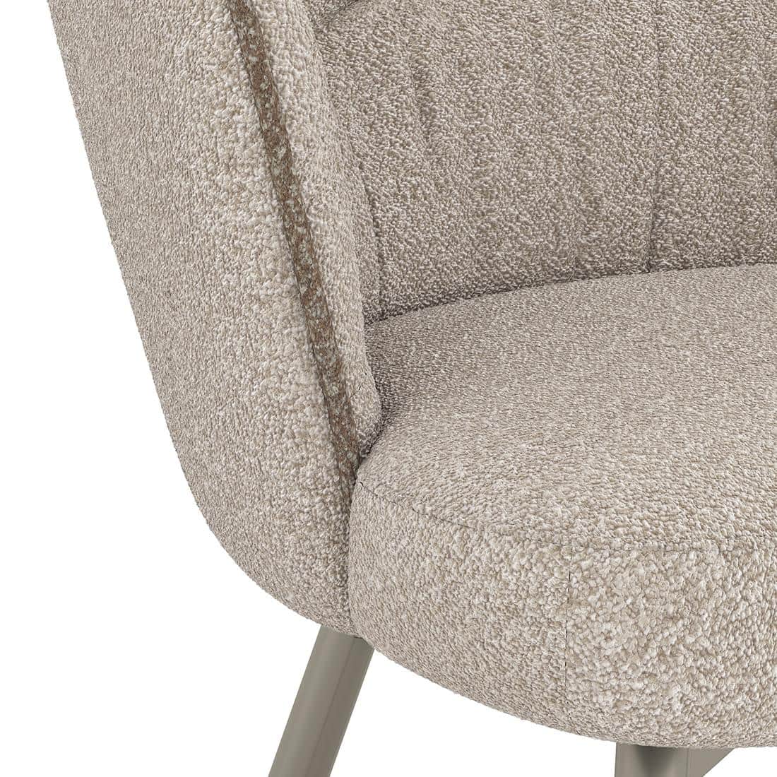 Calix Swivel Metal Dining Chair Set of 2 in Beige Fabric