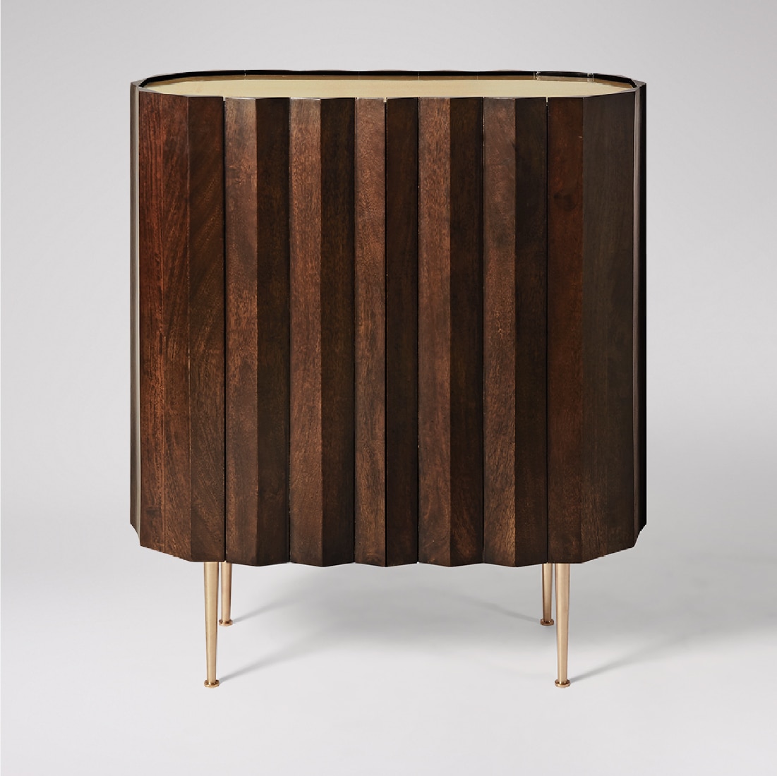 Kiln Solid Wood Cabinet in Gold Finish - Orange Tree