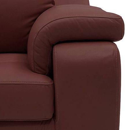 Trissino 1 Seater Leather Sofa in Wine Colour