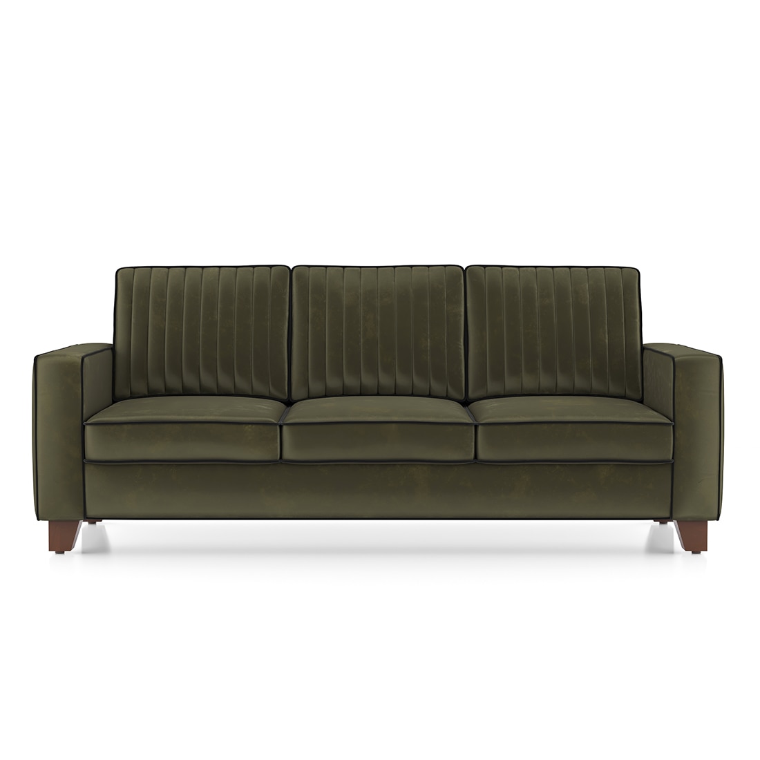 Apollo Neo Sofa (Colour : Deep Olive Velvet, Seating Capacity : 3 Seater, Cushion Type : Soft, Back Height : Regular Back)