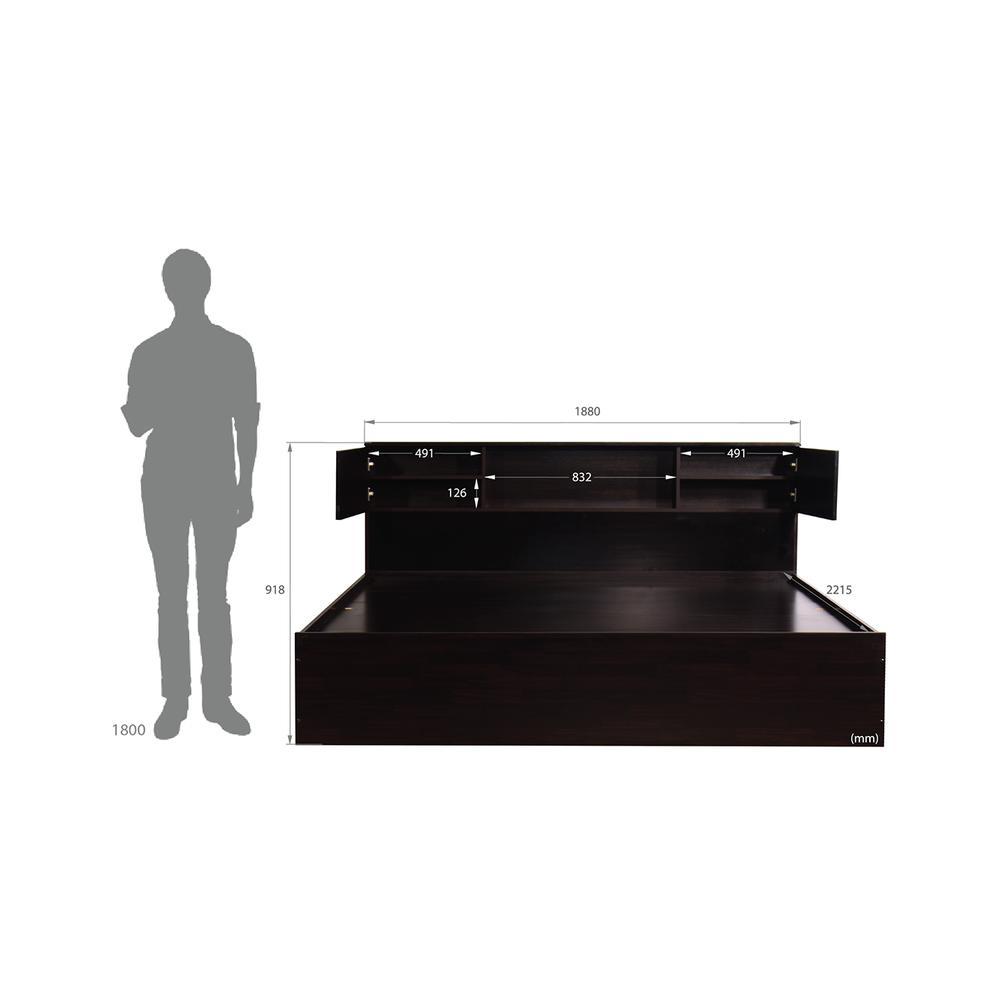 Galene Solid Wood King Size Drawer Storage Bed In Melamine Finish