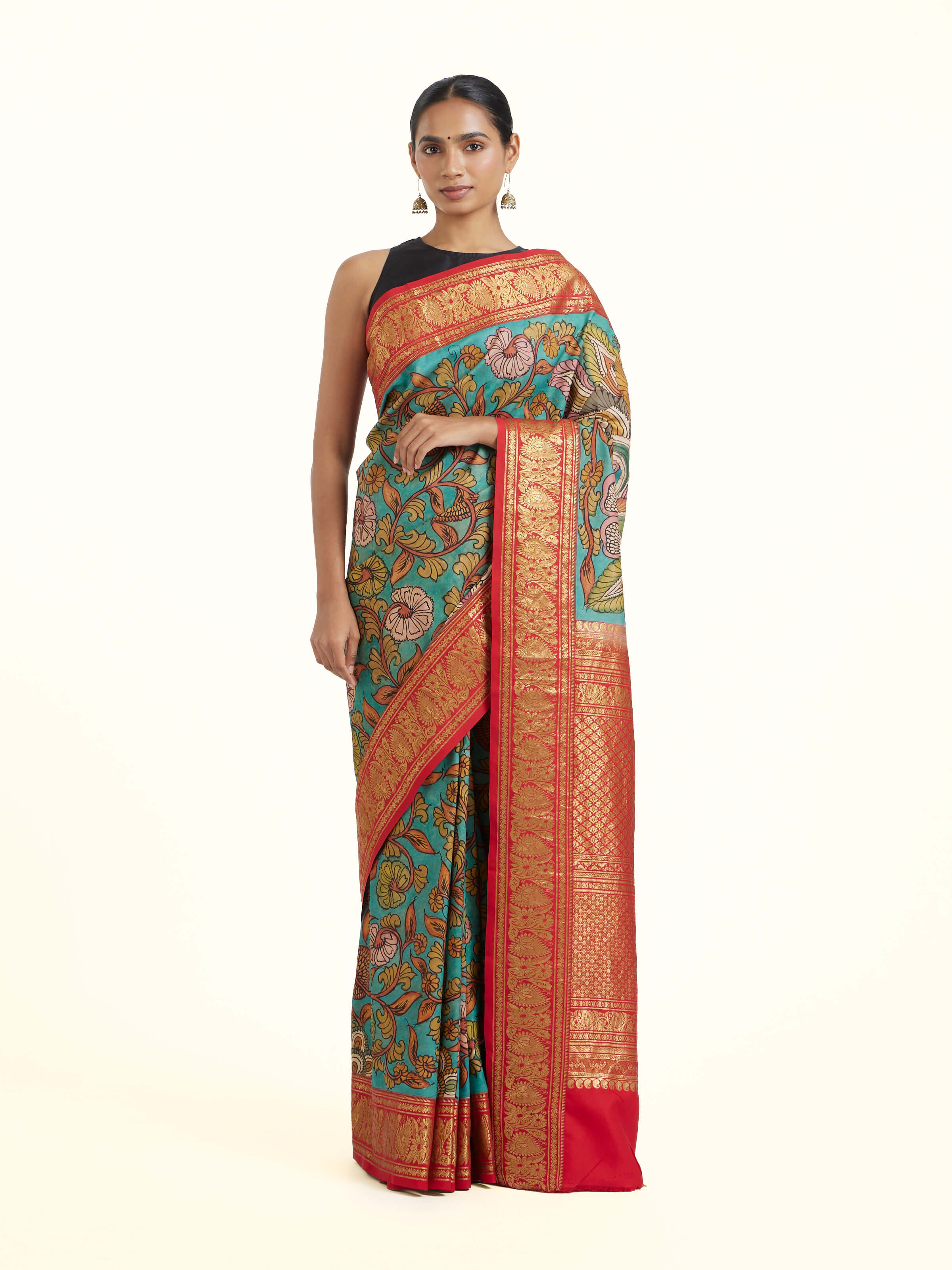 Kalamkari Kanchi Silk Saree